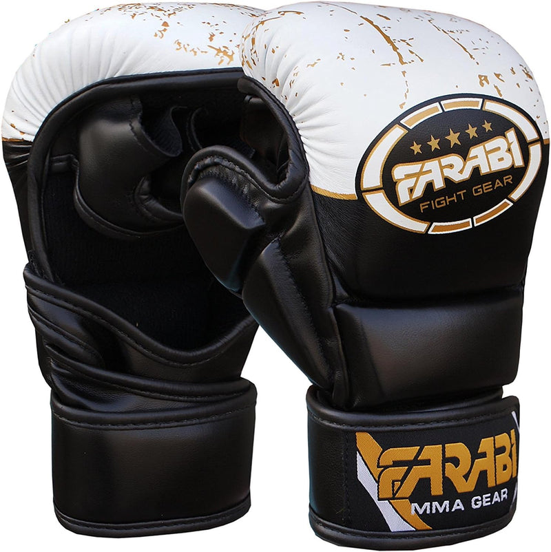 Farabi 7-oz MMA Gloves Hybrid Semi-Pro Open Hand Gloves Punching Training even Compition Farabi Sports