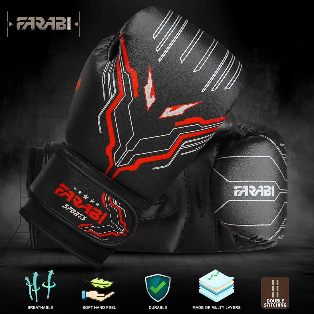 Farabi Sports Kids Boxing Gloves Boys and Girls kickboxing Gloves 6-oz Youth, Junior Boxing Gloves for MMA, Muay Thai, Boxing Pad, Punching Bag and Training for Age 5-10 Years Farabi Sports