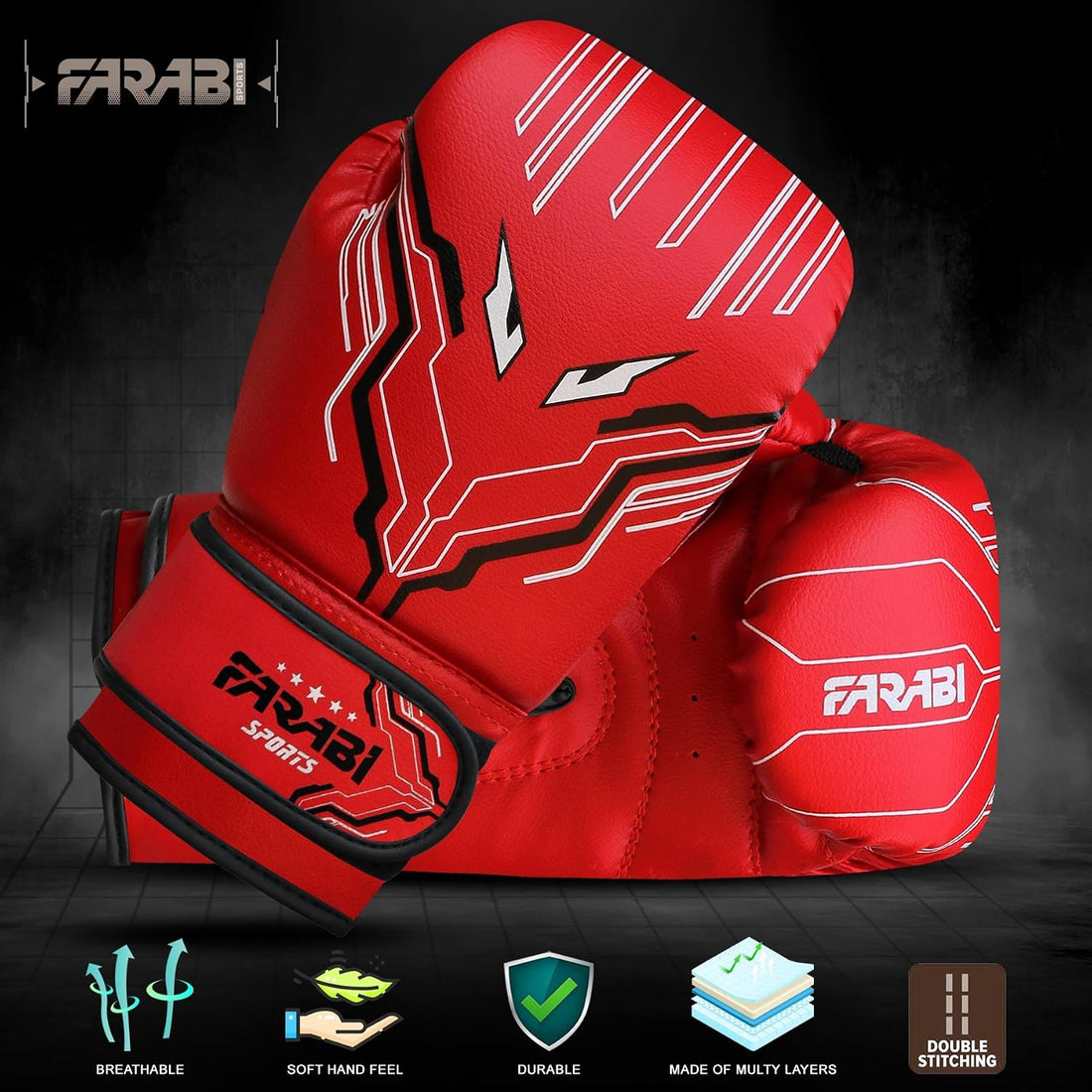 Farabi Sports Kids Boxing Gloves Boys and Girls kickboxing Gloves 6-oz Youth, Junior Boxing Gloves for MMA, Muay Thai, Boxing Pad, Punching Bag and Training for Age 5-10 Years Farabi Sports