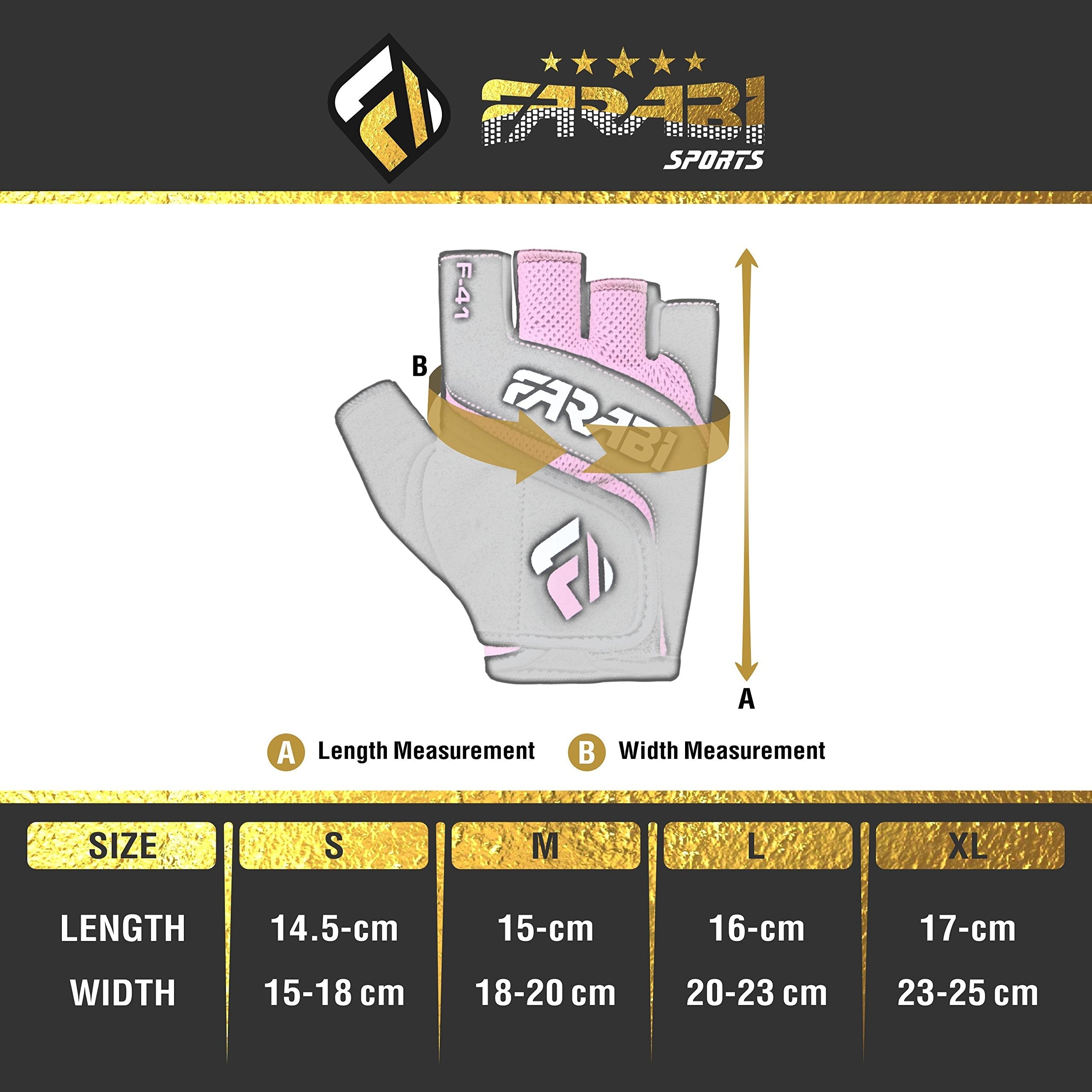 Farabi Women’s Pink Weightlifting Gloves – Padded Workout Gloves with Non-Slip Grip Farabi Sports