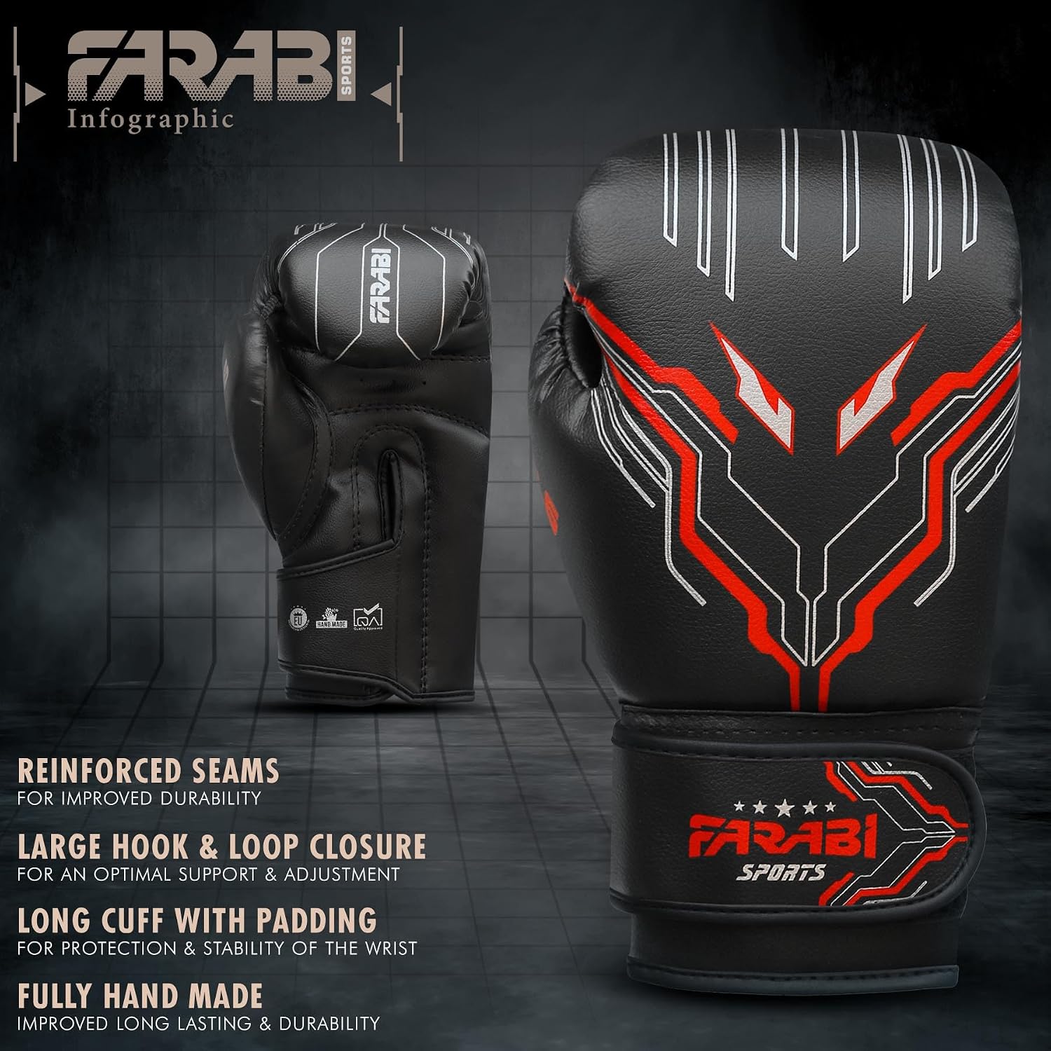 Farabi Sports Kids Boxing Gloves Boys and Girls kickboxing Gloves 6-oz Youth, Junior Boxing Gloves for MMA, Muay Thai, Boxing Pad, Punching Bag and Training for Age 5-10 Years Farabi Sports