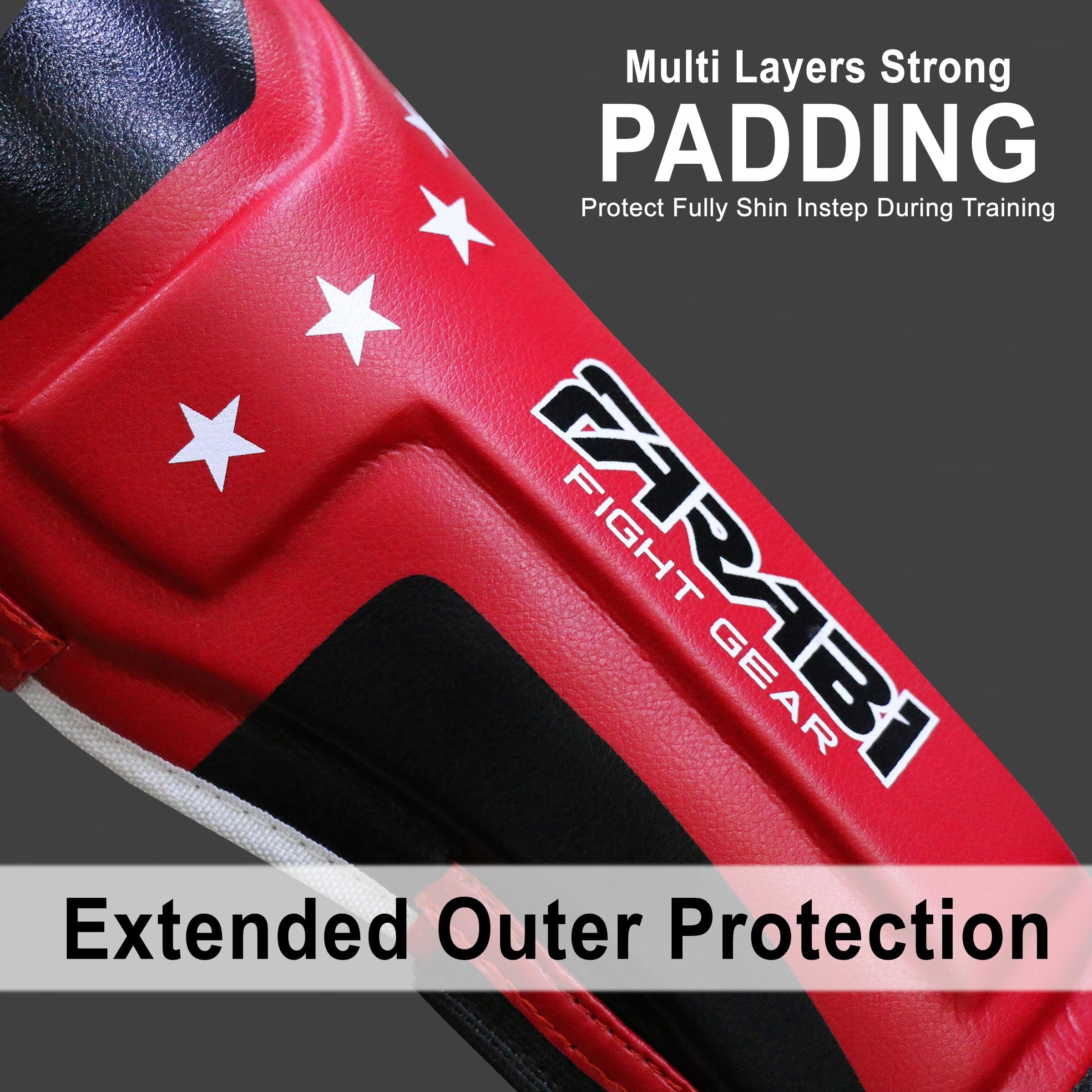 Farabi Sports Kids Shin Guards Shin Instep Pads for Kickboxing, MMA & Muay Thai | Youth Martial Arts Protection Gear Farabi Sports