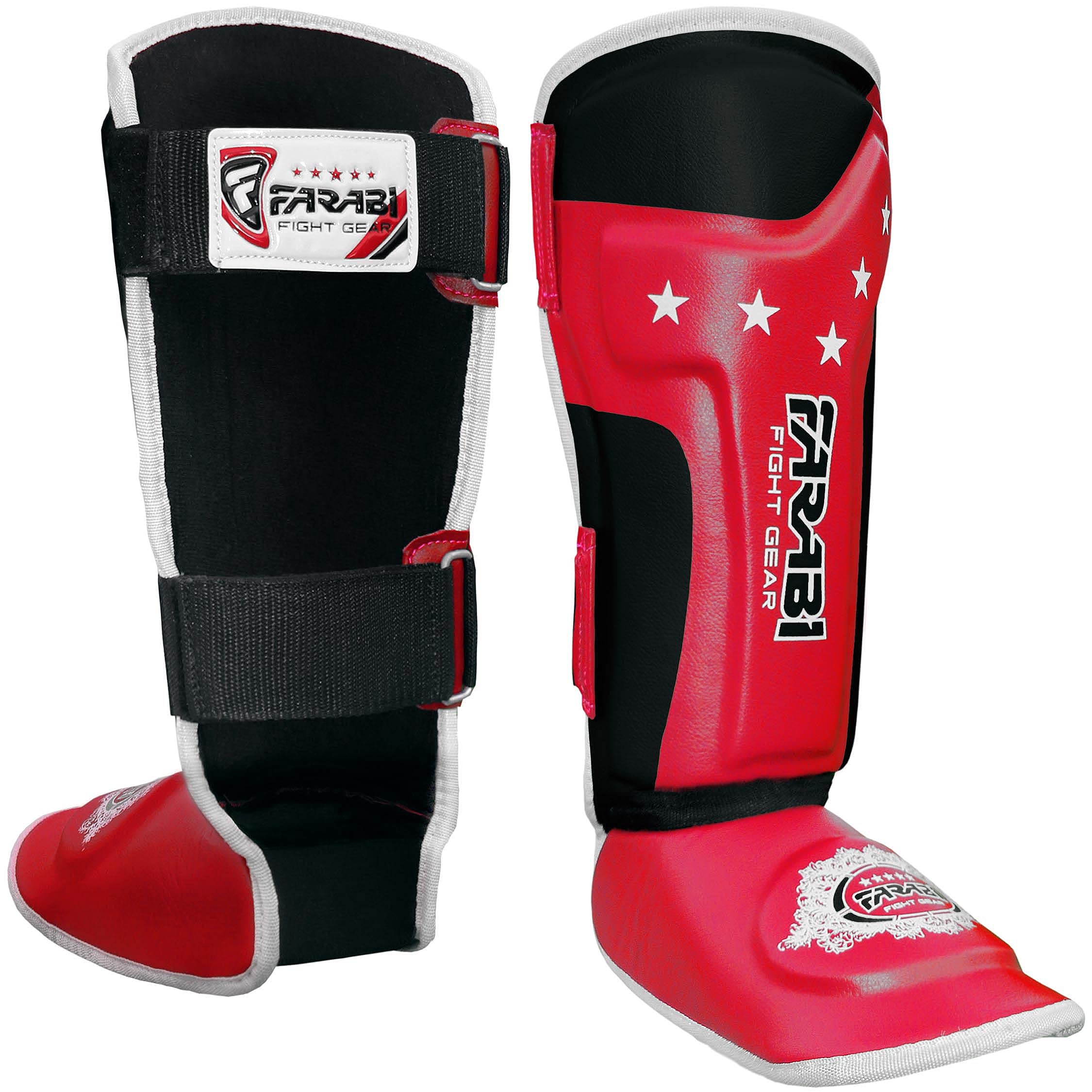 Farabi Sports Kids Shin Guards Shin Instep Pads for Kickboxing, MMA & Muay Thai | Youth Martial Arts Protection Gear Farabi Sports