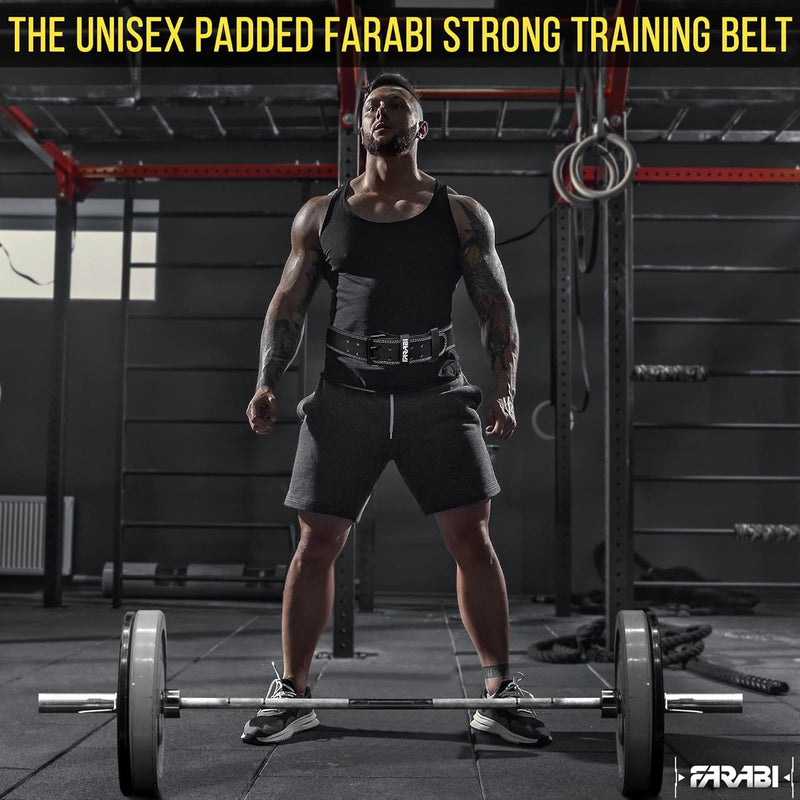 Farabi Sports Powerlifting Belt 100% Genuine Leather Weight Lifting Belt 4" wide Gym Belt Men and Women Weightlifting Belt for Gym Training Bodybuilding and Workout belt Farabi Sports