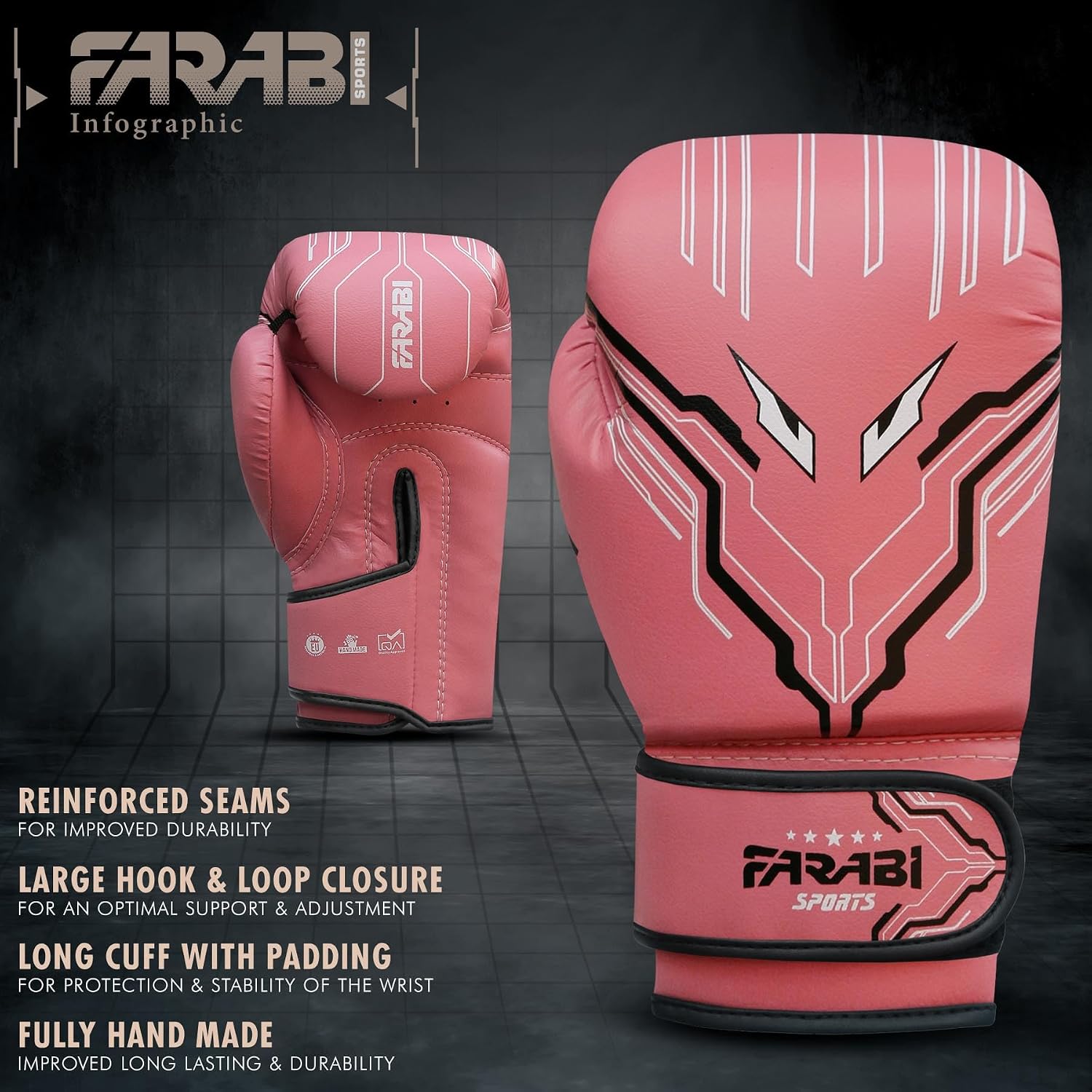 Farabi Sports Kids Boxing Gloves Boys and Girls kickboxing Gloves 6-oz Youth, Junior Boxing Gloves for MMA, Muay Thai, Boxing Pad, Punching Bag and Training for Age 5-10 Years Farabi Sports