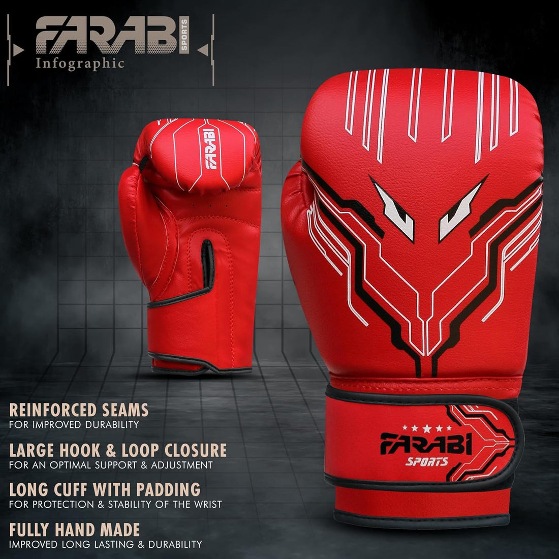 Farabi Sports Kids Boxing Gloves Boys and Girls kickboxing Gloves 6-oz Youth, Junior Boxing Gloves for MMA, Muay Thai, Boxing Pad, Punching Bag and Training for Age 5-10 Years Farabi Sports