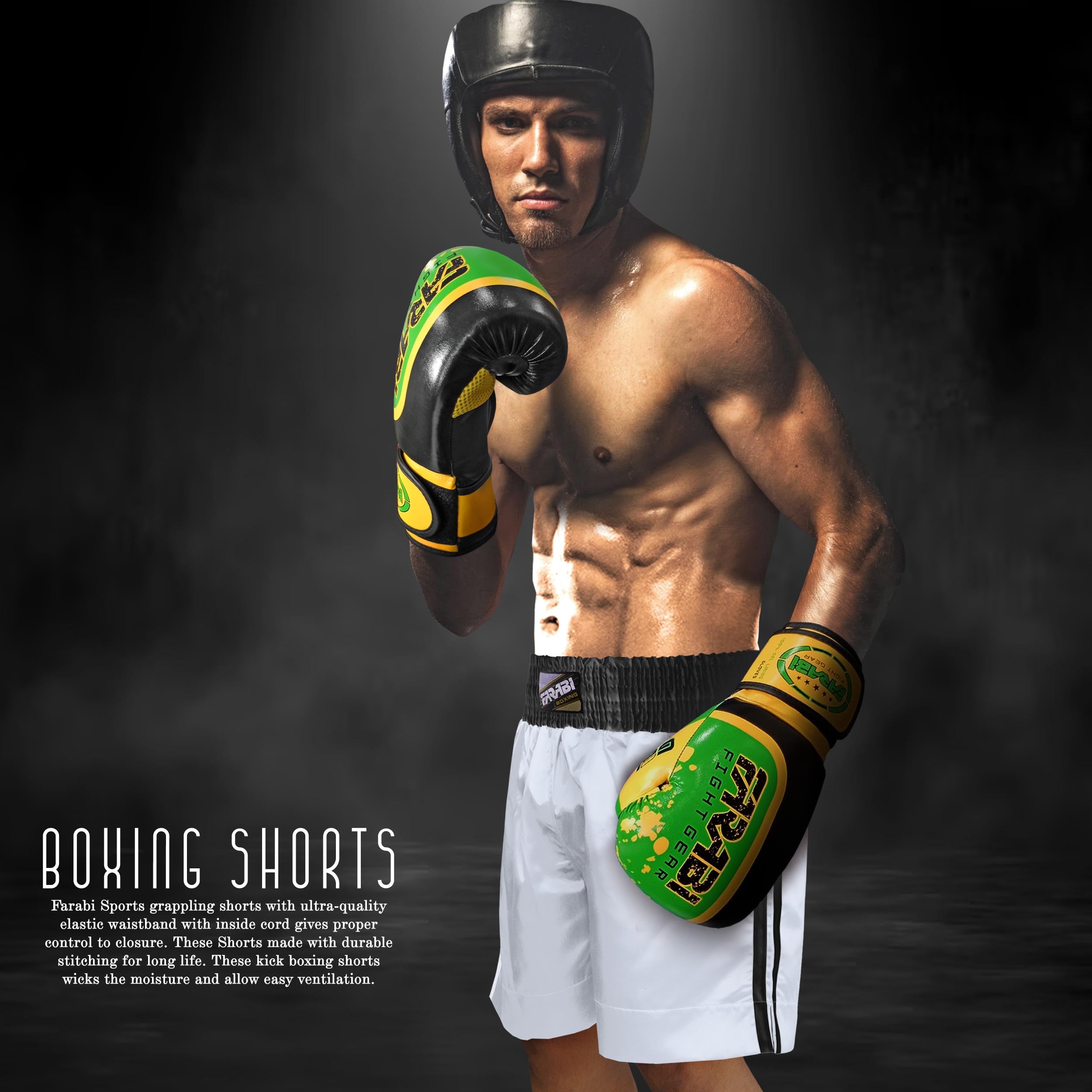 Farabi Sports Boxing Shorts for Men & Women — Muay Thai, Kickboxing, Training & Workout Shorts Farabi Sports