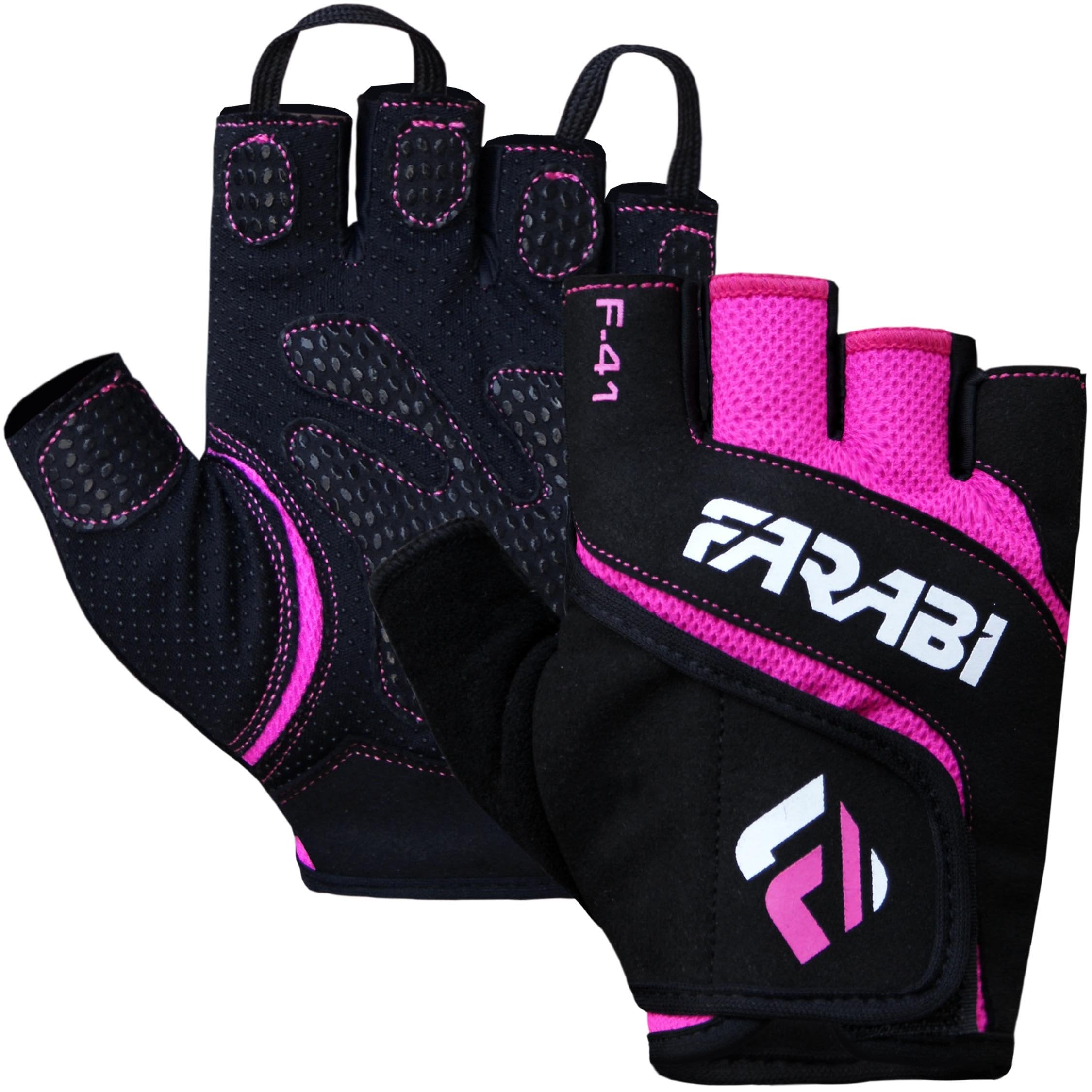 Farabi Women’s Pink Weightlifting Gloves – Padded Workout Gloves with Non-Slip Grip Farabi Sports