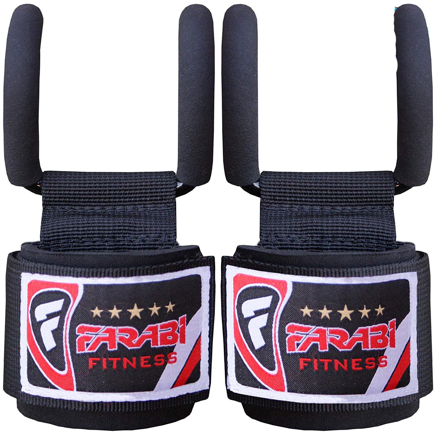 Farabi Sports Lifting Hooks Extra-Wide Wrist Support Wraps for Weightlifting & Deadlifts Farabi Sports