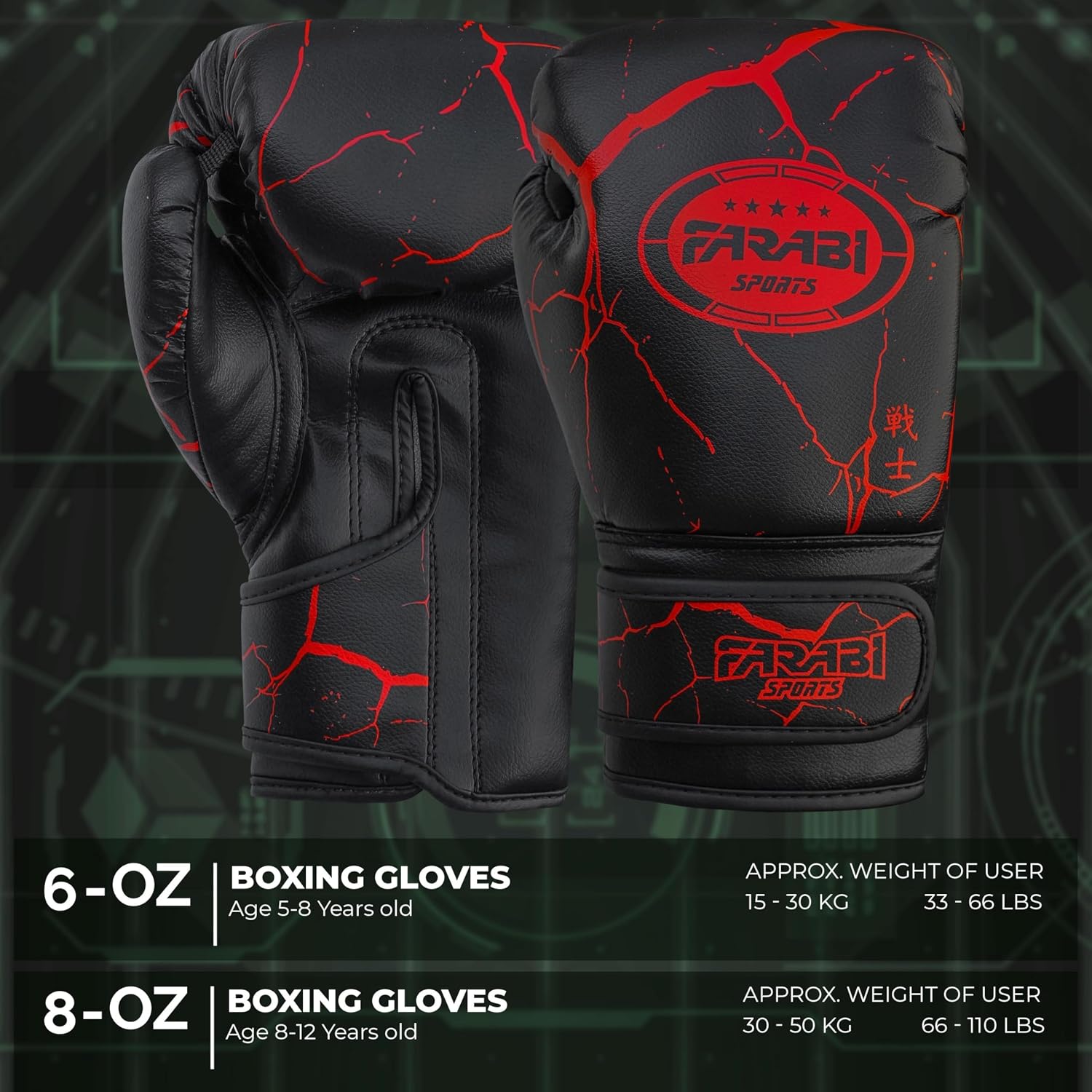Farabi Sports Kids Boxing Gloves Junior Punching Gloves 6, 8-oz Unisex Youth Kickboxing Training Gloves for MMA Muay Thai Focus Pads & Punching Bags Farabi Sports