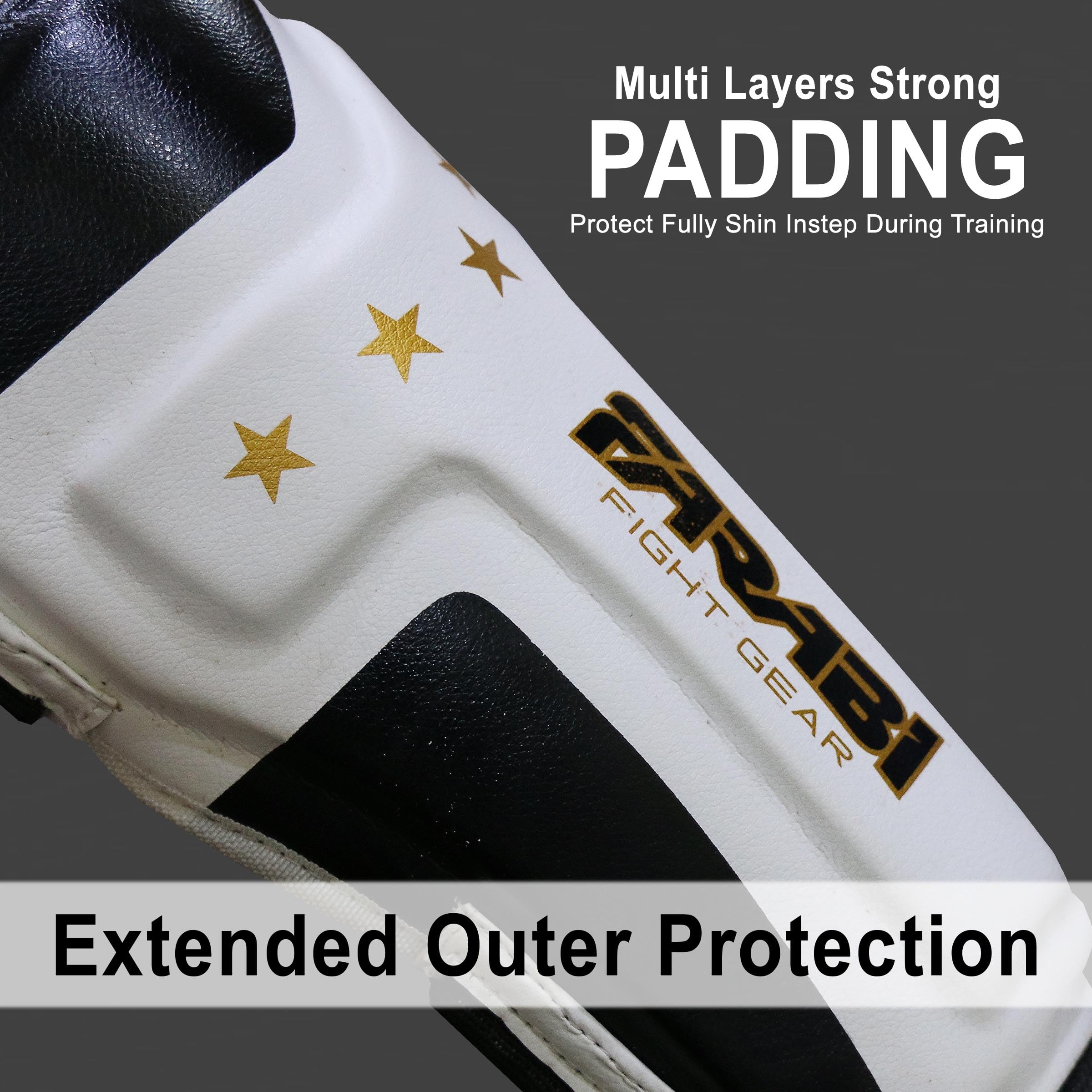 Farabi Sports Kids Shin Guards Shin Instep Pads for Kickboxing, MMA & Muay Thai | Youth Martial Arts Protection Gear Farabi Sports