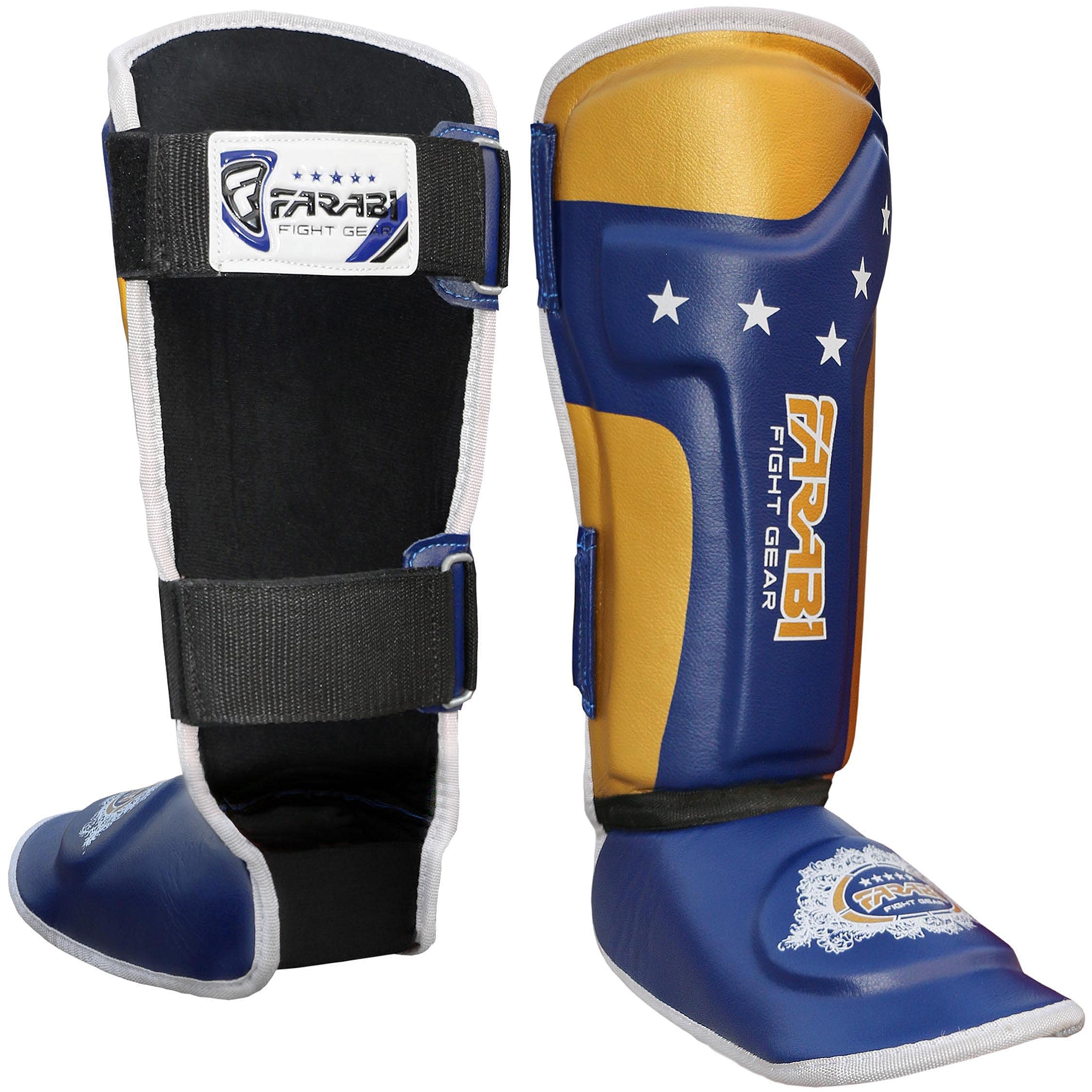 Farabi Sports Kids Shin Guards Shin Instep Pads for Kickboxing, MMA & Muay Thai | Youth Martial Arts Protection Gear Farabi Sports