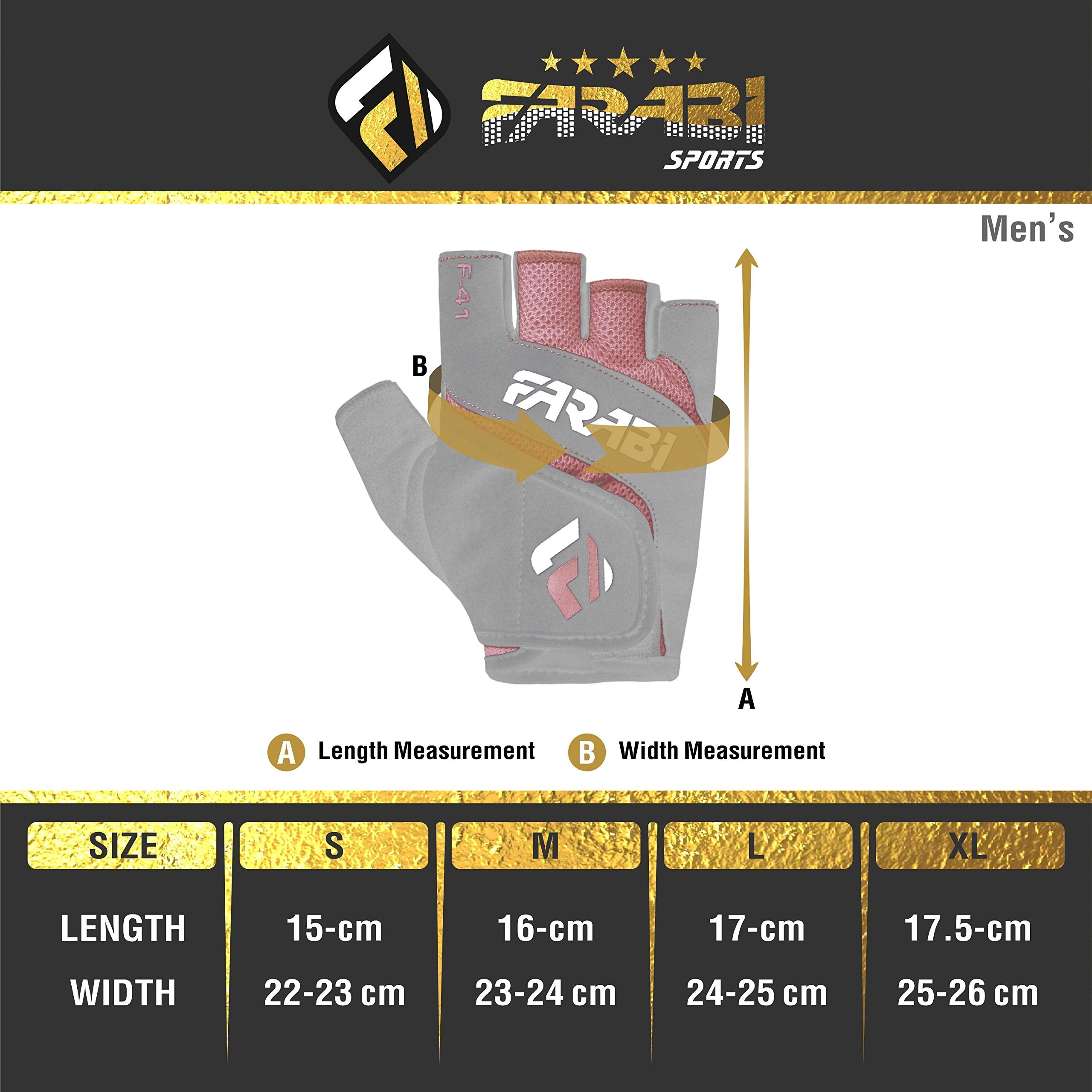 Farabi Sports Weightlifting Gloves – Padded Gym Gloves for Powerlifting, CrossFit & Fitness Training Farabi Sports