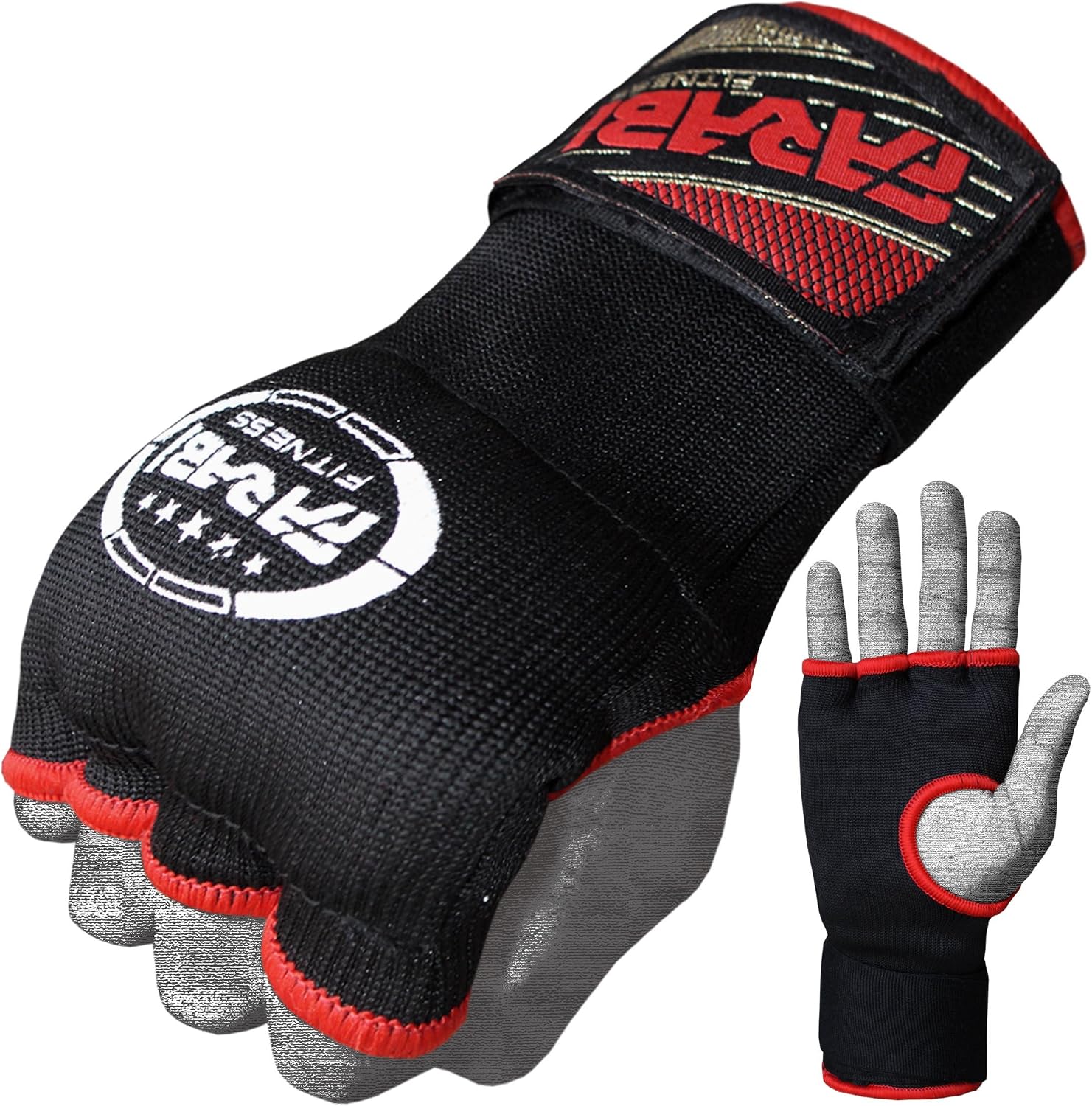 Farabi Boxing Inner Gloves Hand Wraps Gel Easy Wraps Protector Gloves Adult Pair (Black-2, S/M) Farabi Sports