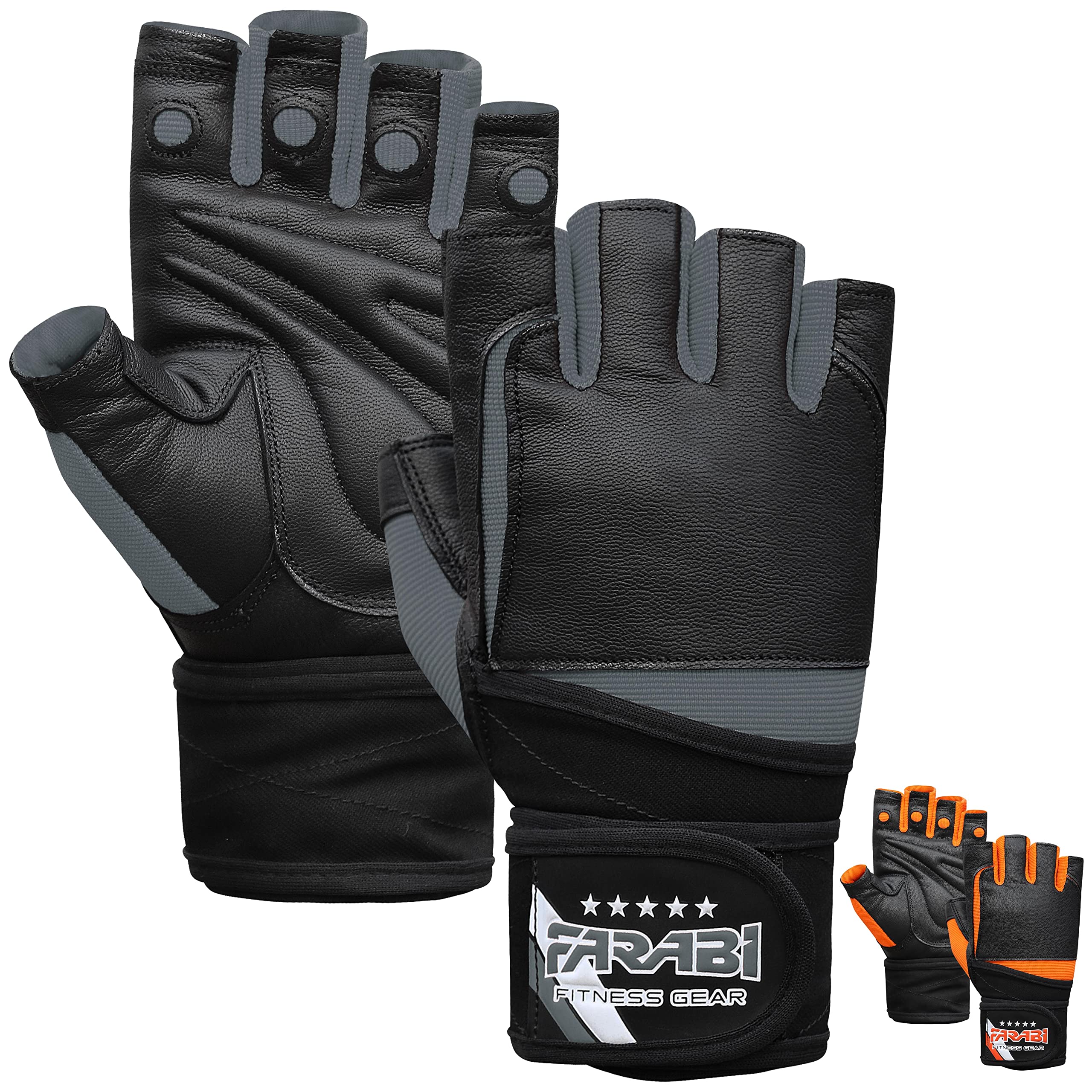 Farabi Sports Weightlifting Gloves Genuine Leather Gym Gloves for Powerlifting & CrossFit Farabi Sports