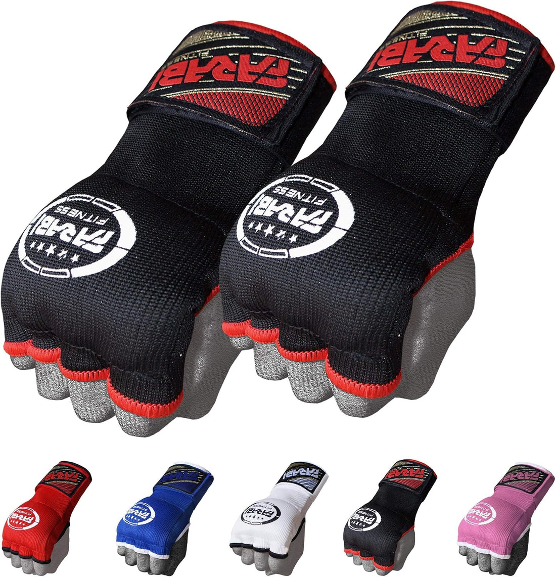 Farabi Boxing Inner Gloves Hand Wraps Gel Easy Wraps Protector Gloves Adult Pair (Black-2, S/M) Farabi Sports