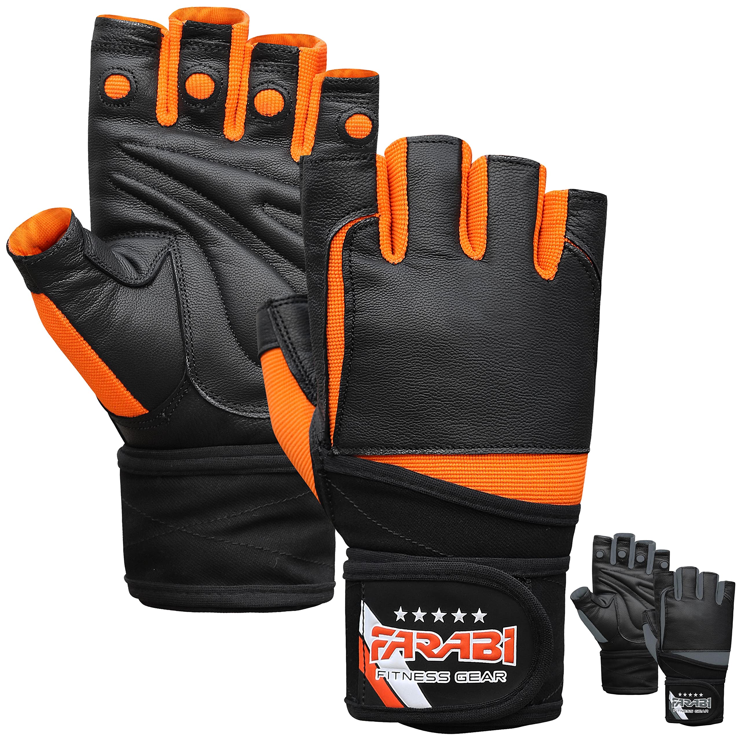 Farabi Sports Weightlifting Gloves Genuine Leather Gym Gloves for Powerlifting & CrossFit Farabi Sports