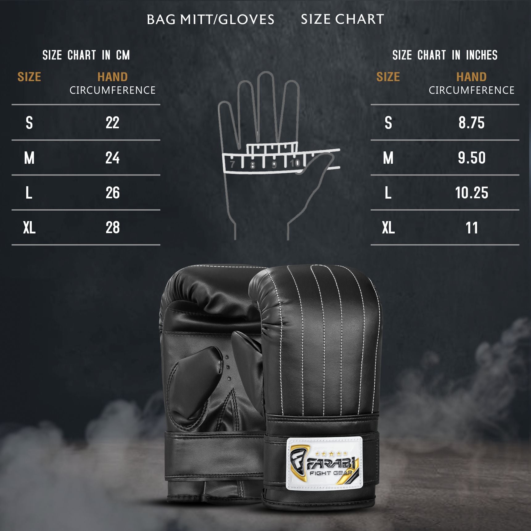 Farabi Bag Mitts Boxing SMALL To XL MMA punching gloves mitt training gear Farabi Sports