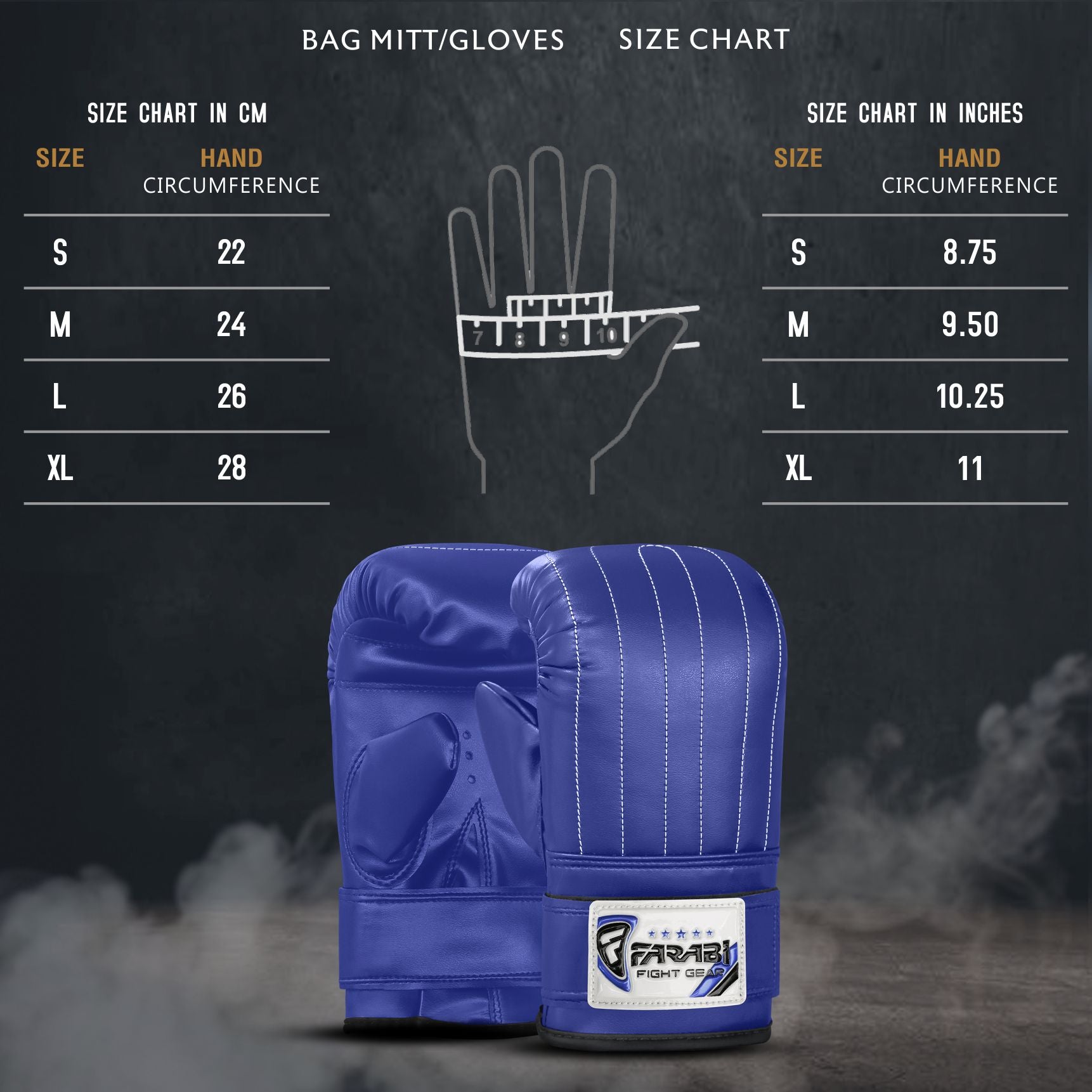 Farabi Bag Mitts Boxing SMALL To XL MMA punching gloves mitt training gear Farabi Sports