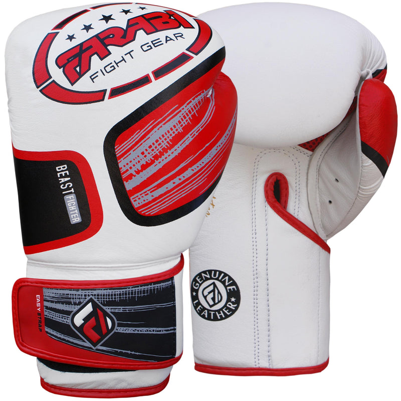 Farabi Professional Leather Boxing Gloves Sparring MMA Training Punching Fight Farabi Sports