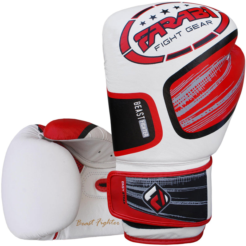 Farabi Professional Leather Boxing Gloves Sparring MMA Training Punching Fight Farabi Sports