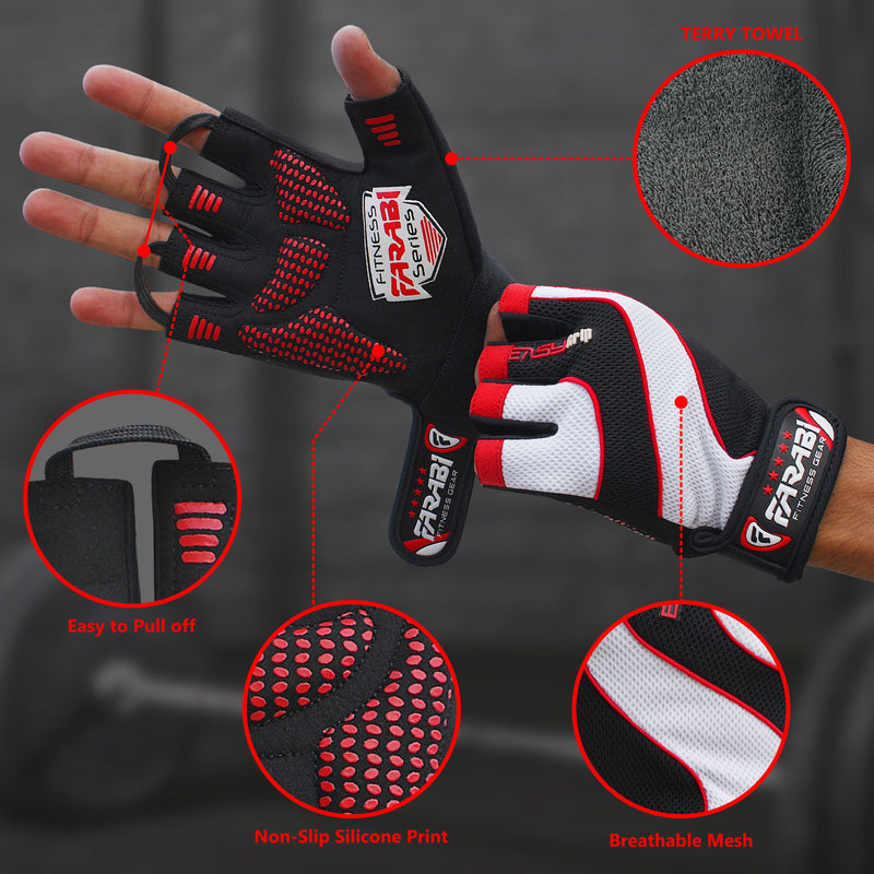 Farabi Gym Gloves Fitness Training Bodybuilding Workout Weightlifting Gloves Farabi Sports