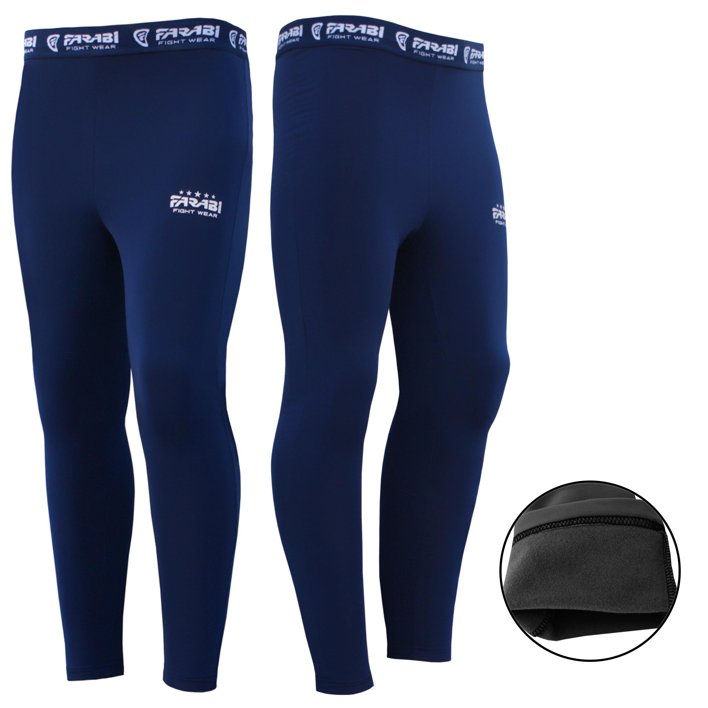 Farabi Sports compression leggings in a sleek blue design, featuring the brand logo for comfort and style.