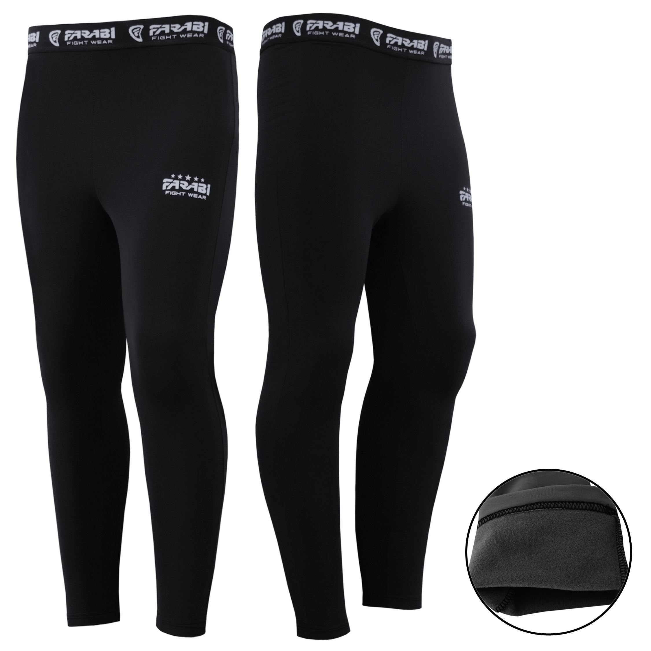 Farabi Sports compression leggings in a sleek black design, featuring the brand logo for comfort and style.