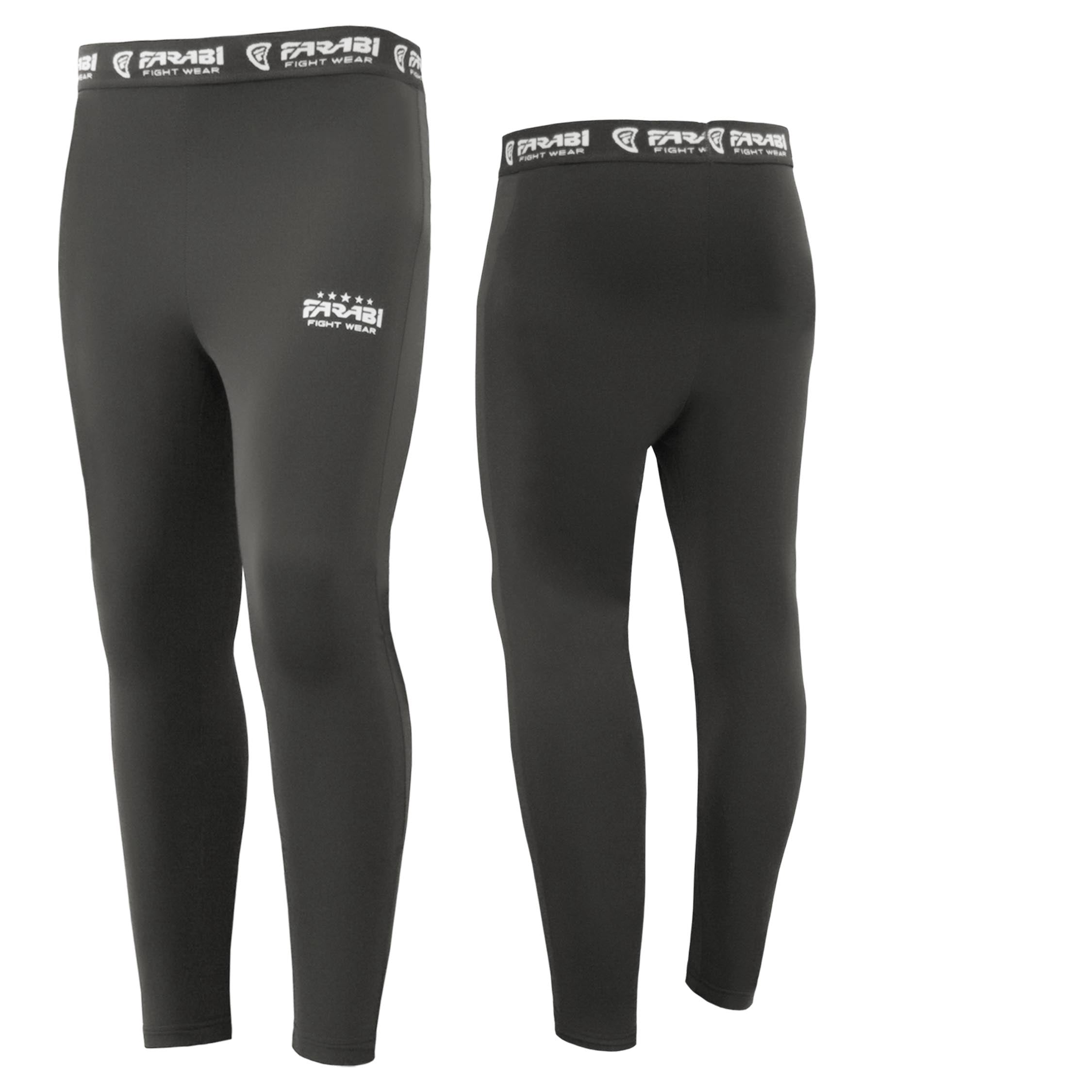 Farabi Sports compression leggings in a sleek grey design, featuring the brand logo for comfort and style.