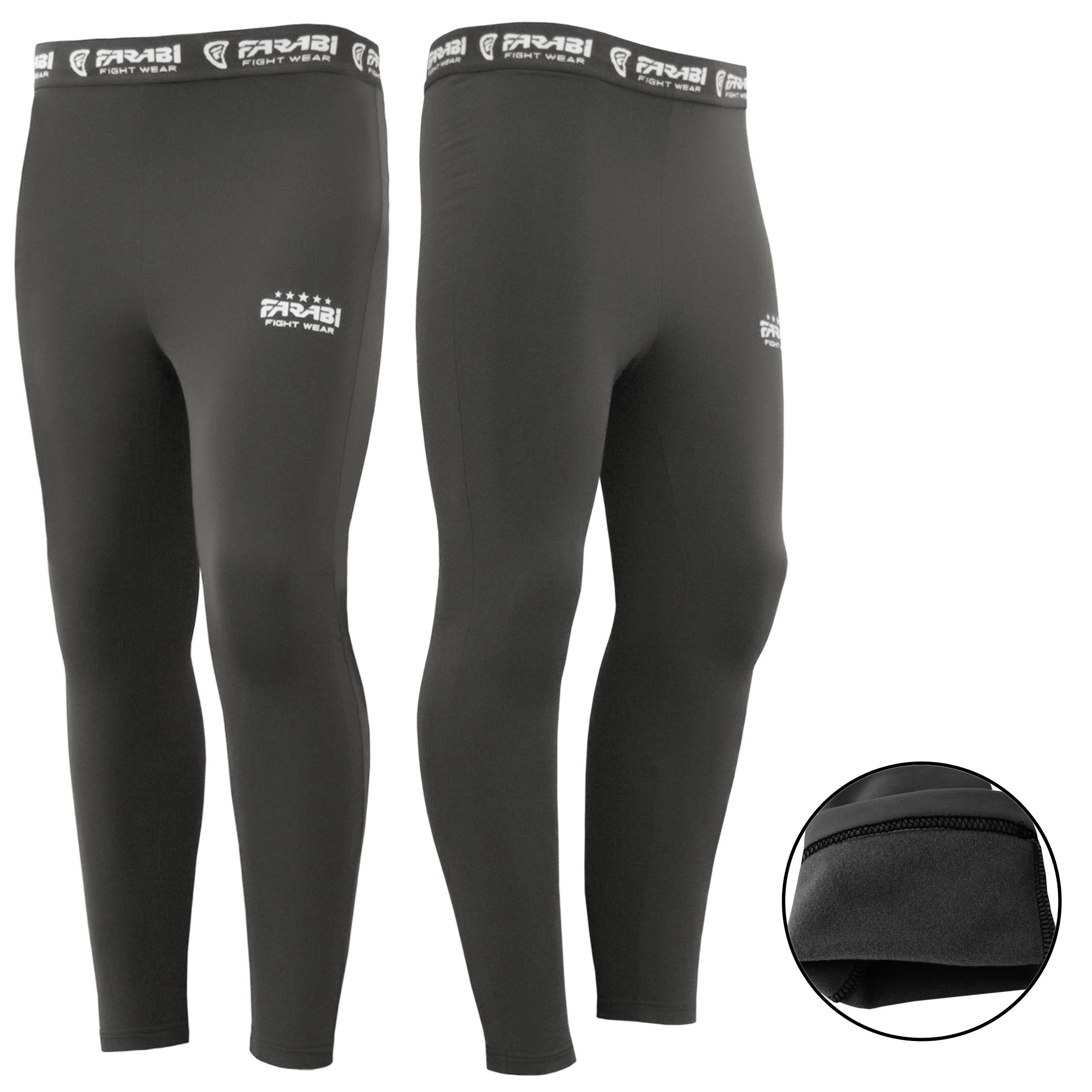 Farabi Sports compression leggings in a sleek grey design, featuring the brand logo for comfort and style.