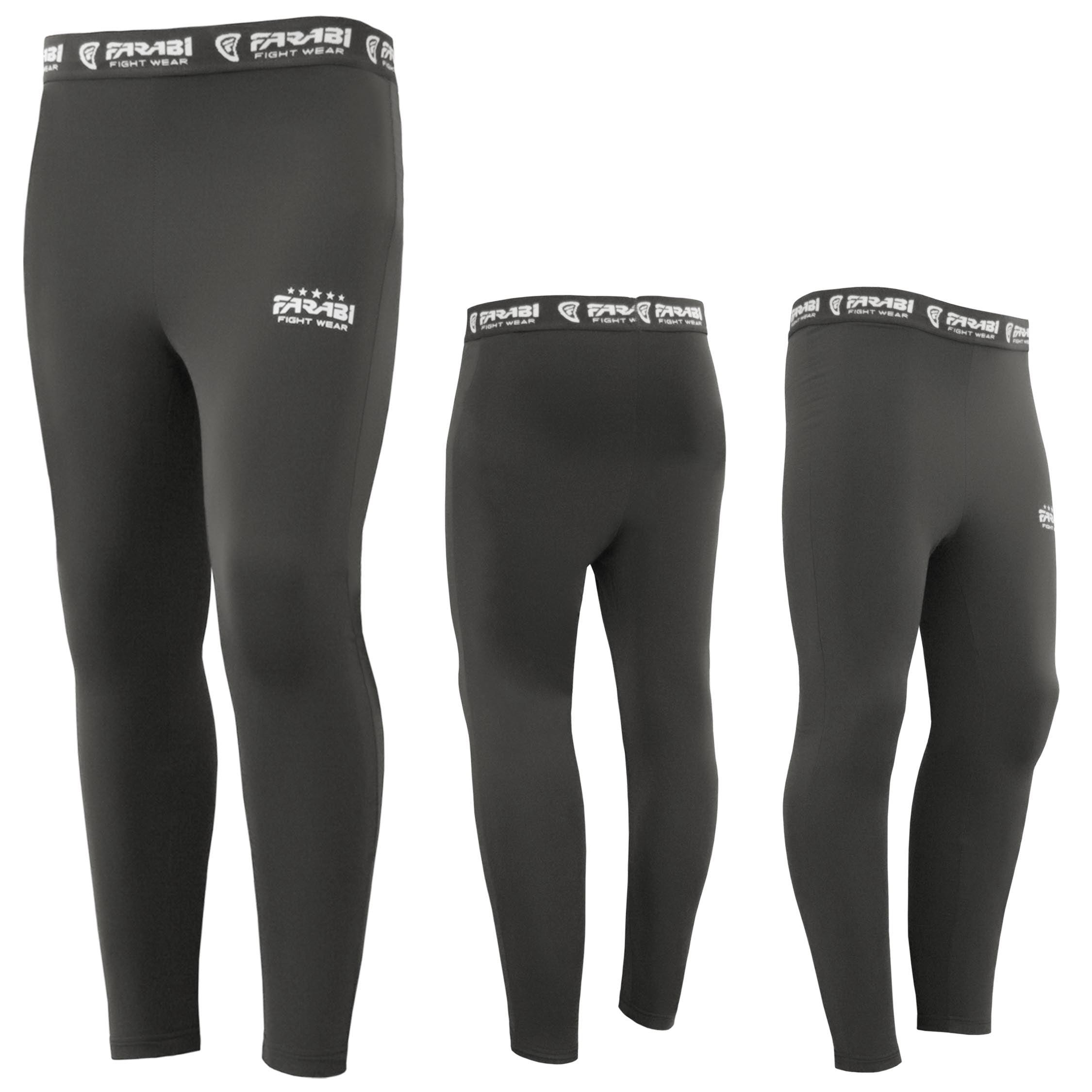 Farabi Sports compression leggings in a sleek grey design, featuring the brand logo for comfort and style.