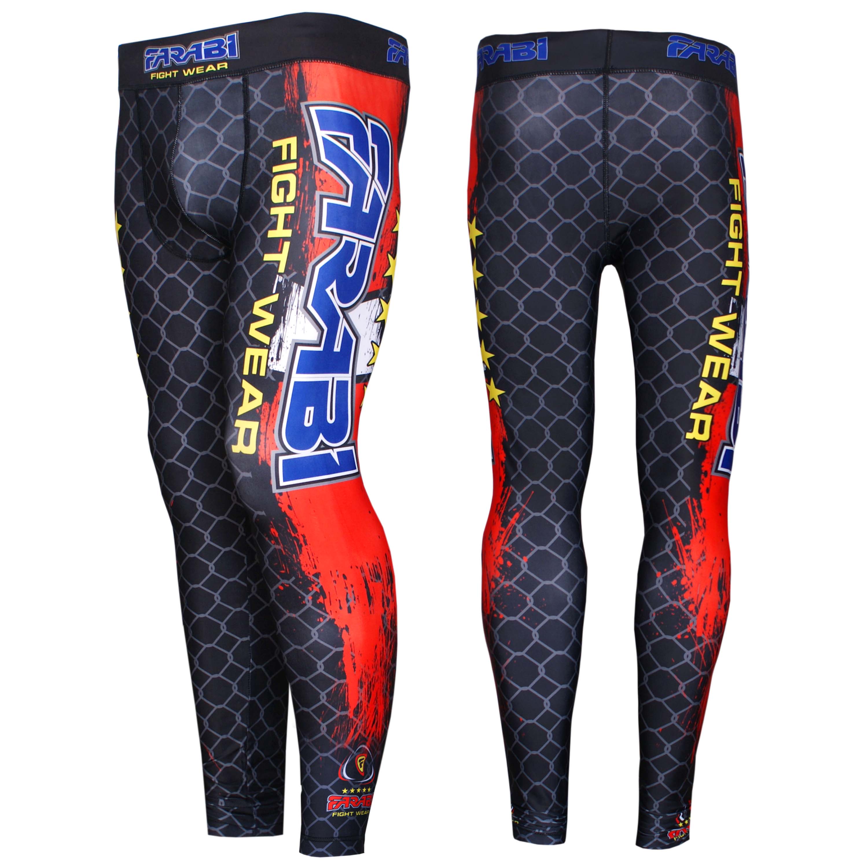 Farabi Sports Men’s Compression Tights with Protective Cup — Sports Leggings for MMA, Training & Fitness Farabi Sports