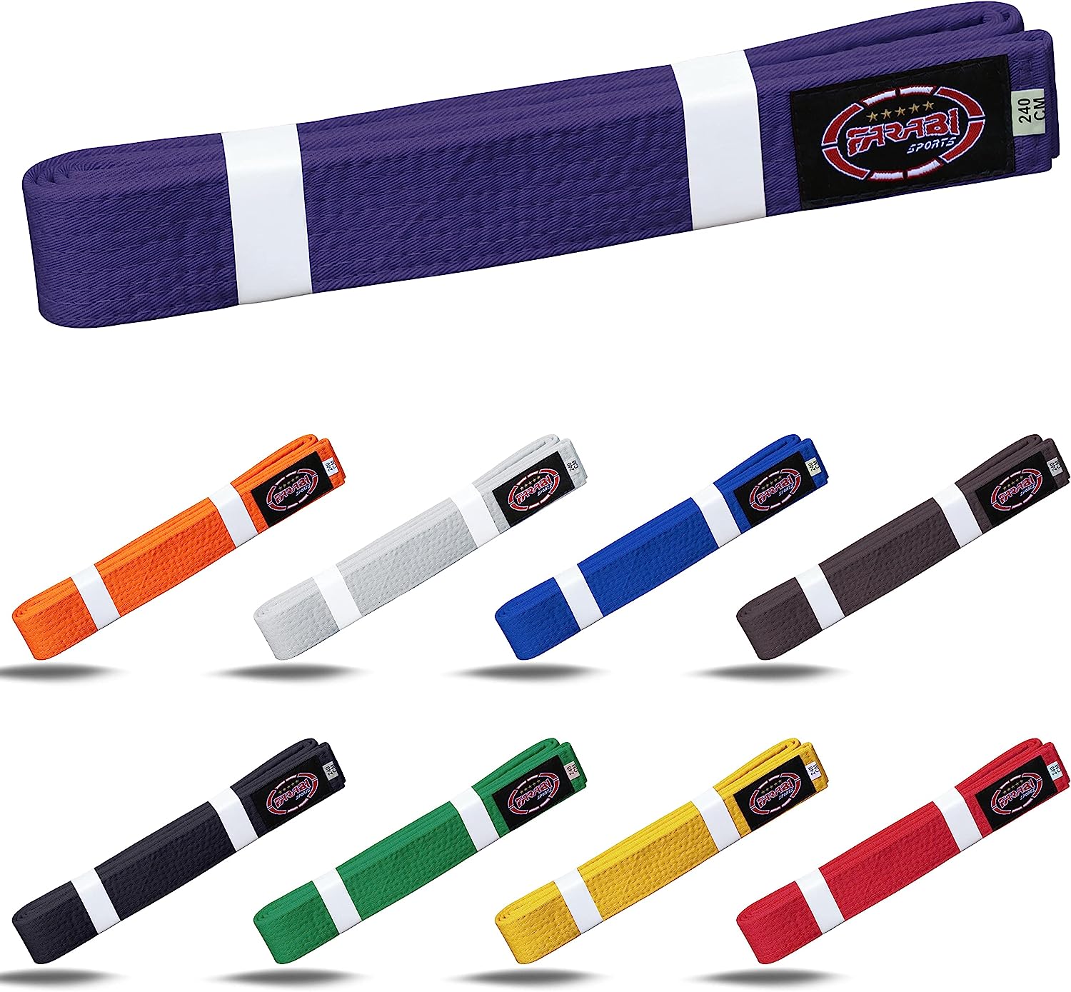 Farabi Sports Karate Belt Multiple Colors Karate Belts Judo Karate BJJ Martial arts Taekwondo belts Farabi Sports