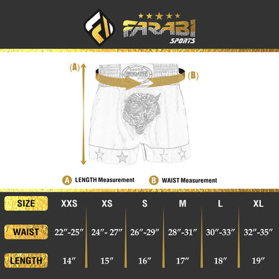 Farabi Muay Thai Kickboxing Shorts MMA Front Embroidered Tiger Training Short Farabi Sports