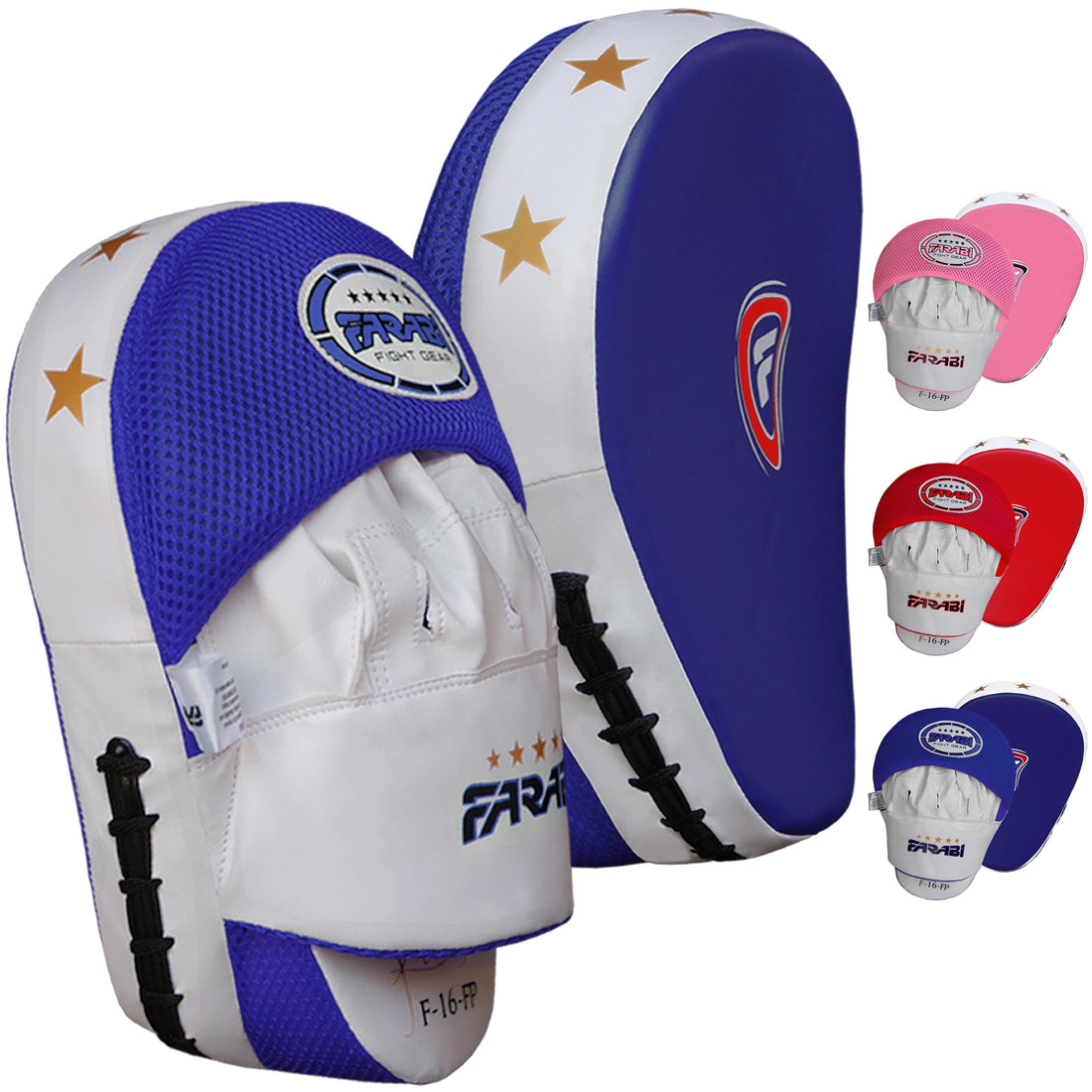 Farabi Focus Pads Boxing Pair Pink Hook Jab Mitts Training Muay Thai Kick Boxing Farabi Sports
