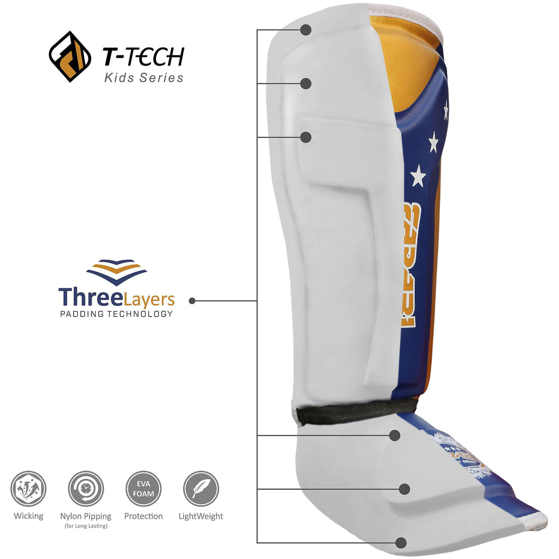 Farabi T tech Kids junior shin pads instep training mma kick boxing protector Farabi Sports