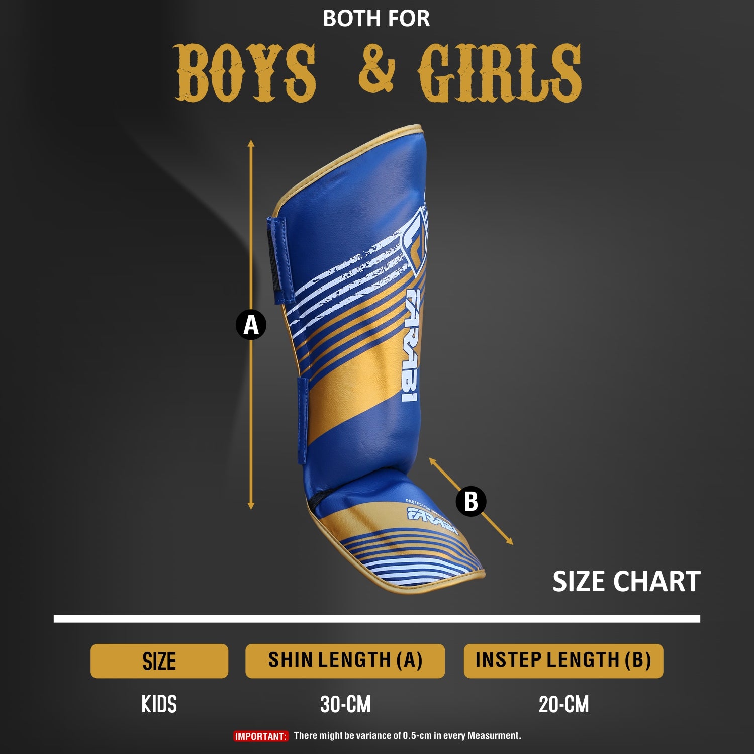 Farabi kids Shin Instep Pads Protection Kick Boxing MMA Training competition Farabi Sports