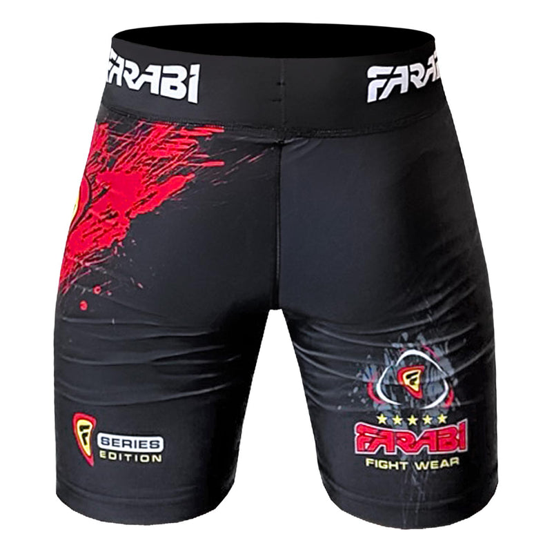 Farabi MMA Shorts Vale Tudo for Fighting Training Grappling Ring Fitness Workout - BLACK Farabi Sports