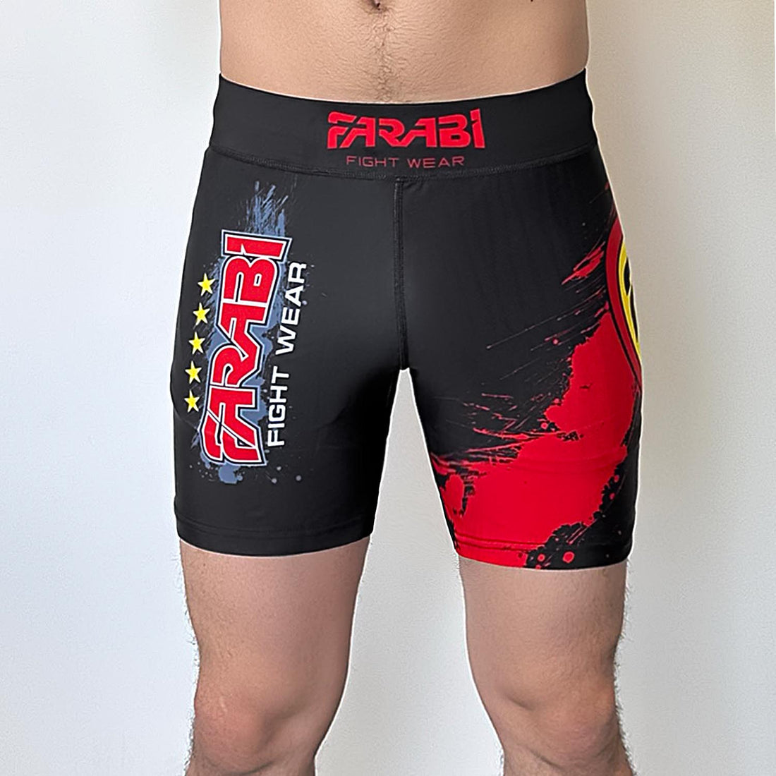 Farabi MMA Shorts Vale Tudo for Fighting Training Grappling Ring Fitness Workout - BLACK Farabi Sports