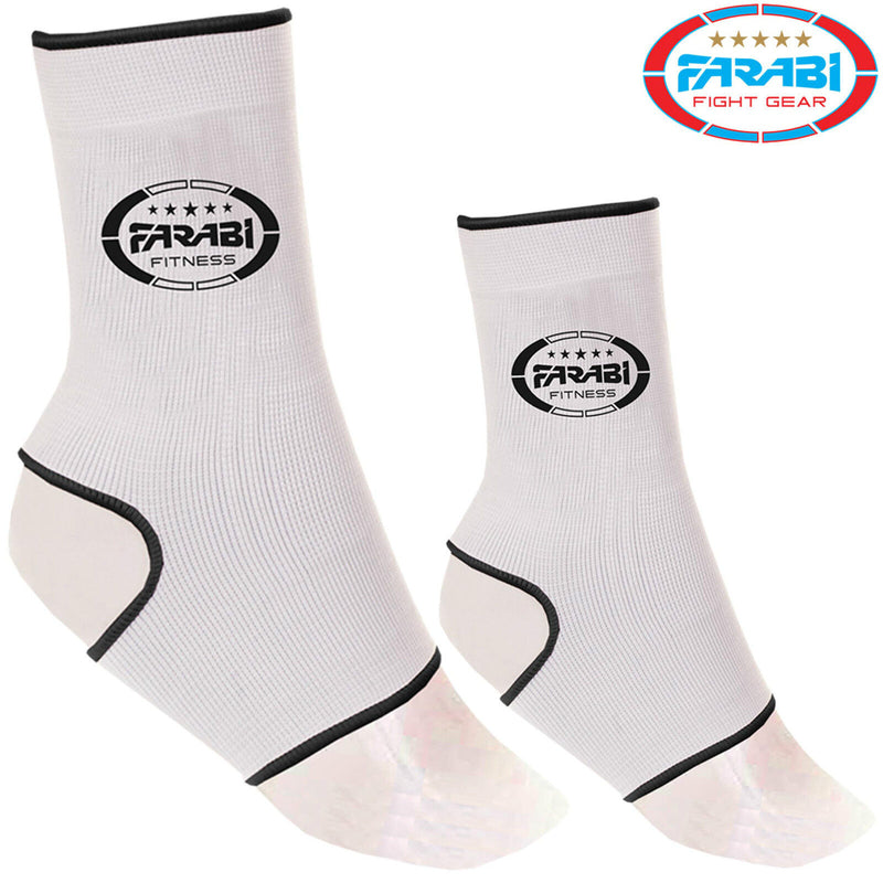 Ankle Support Braces Pullover Pain Injury Relief Muay Thai PAIR Elasticated Kick Farabi Sports