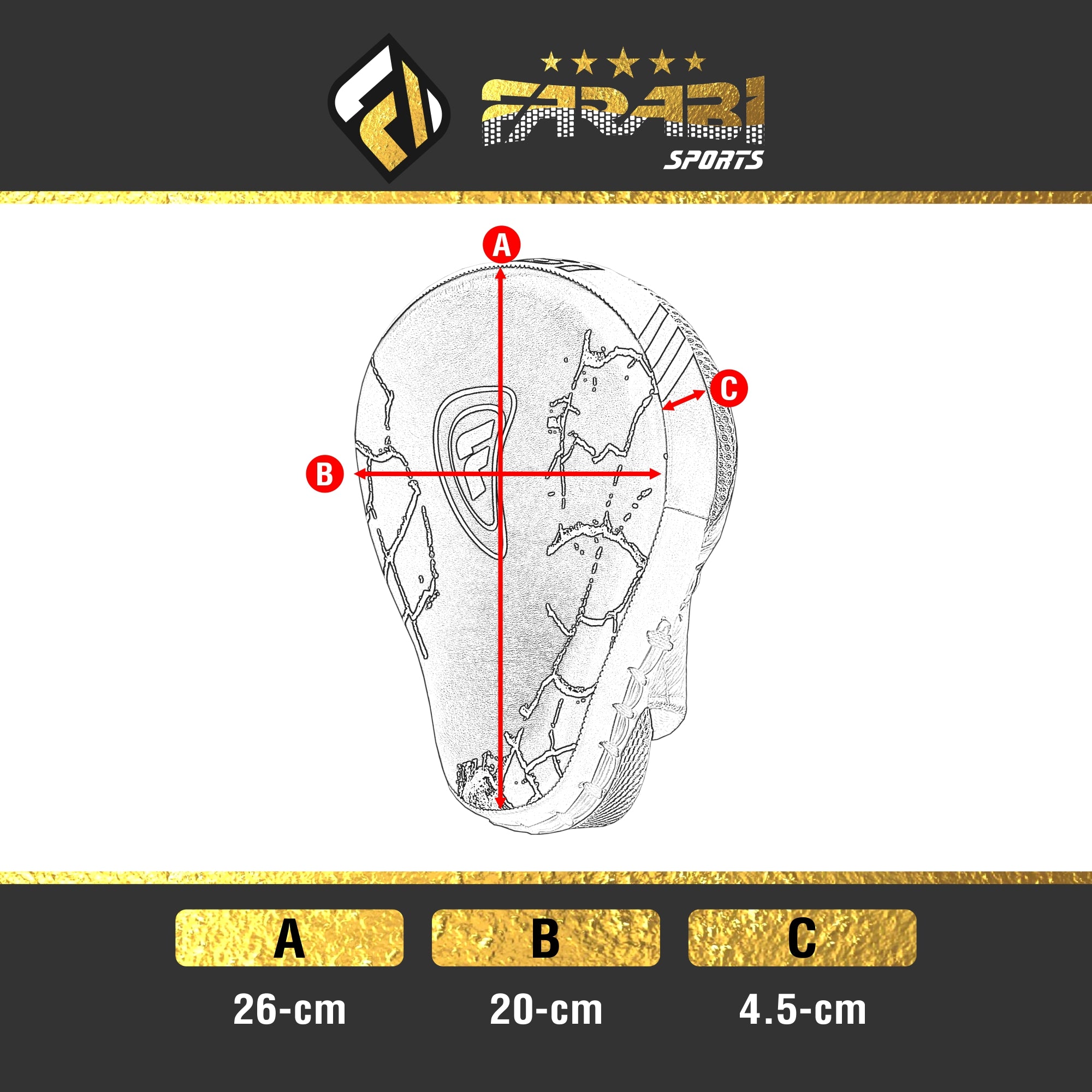 Farabi Focus pads Curved Training Mitt Hook & Jab kick Boxing Farabi Sports