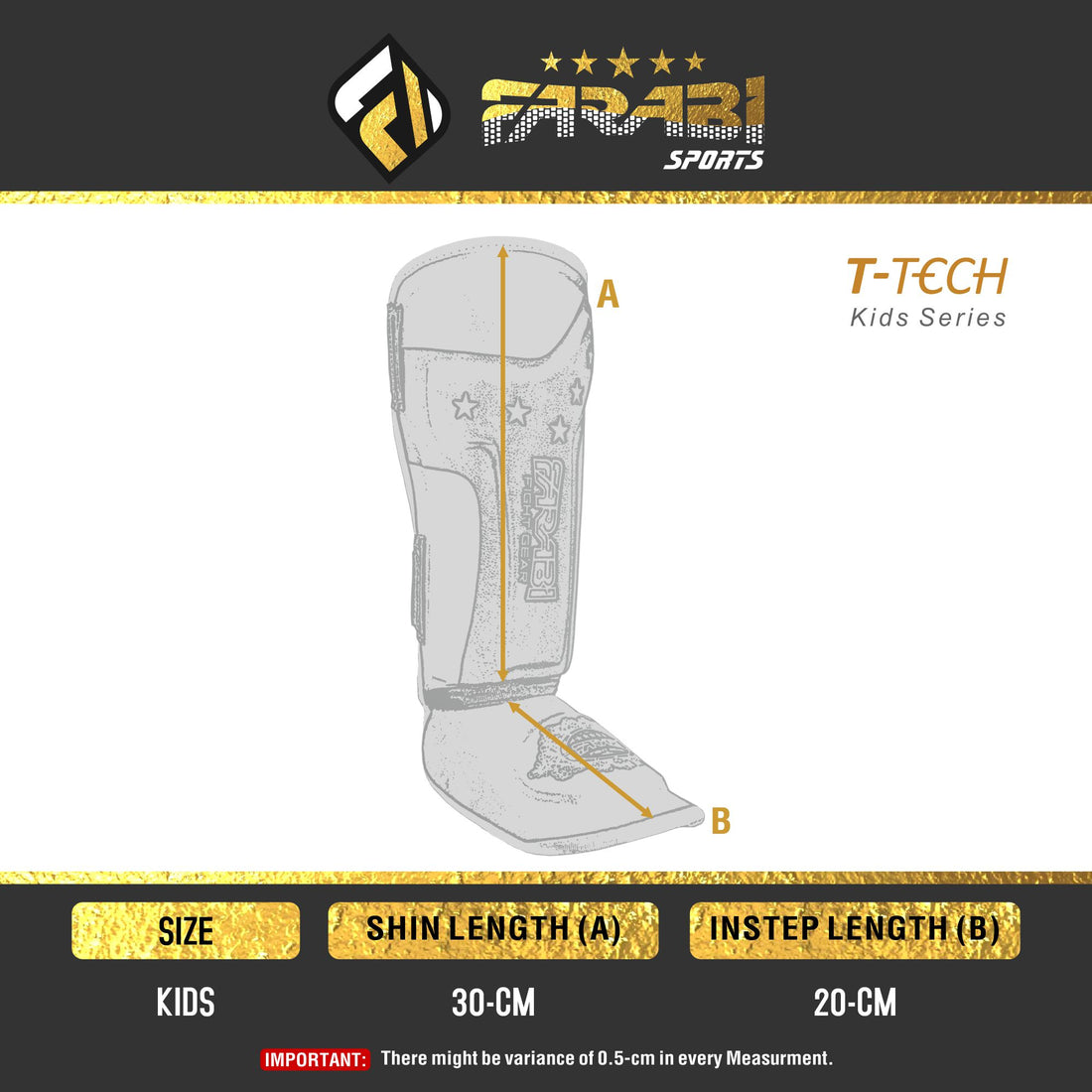 Farabi T tech Kids junior shin pads instep training mma kick boxing protector Farabi Sports