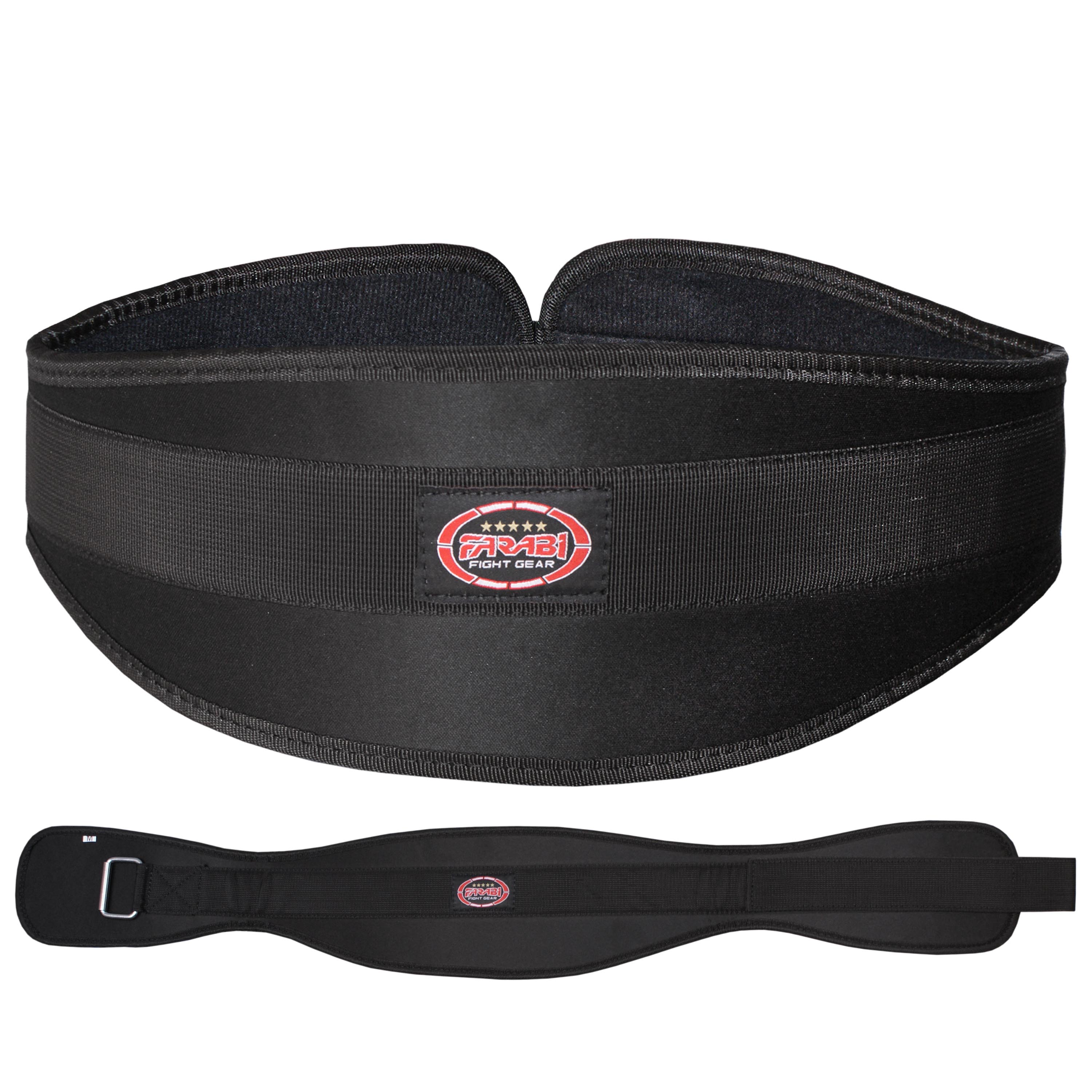 Farabi Sports Neoprene Weightlifting Belt — Velcro Closure Gym Belt for Back Support, CrossFit, Bodybuilding & Functional Fitness Farabi Sports