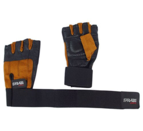 Farabi Leather Gym Gloves Fitness Training Bodybuilding Workout Weightlifting Farabi Sports