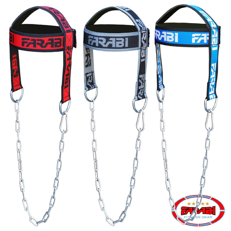 Farabi Head Harness Body Building Head Strap Comfort Training with Chain Farabi Sports