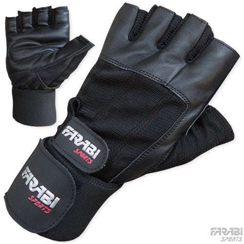 Farabi Leather Gym Gloves Fitness Training Bodybuilding Workout Weightlifting Farabi Sports