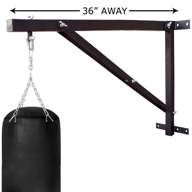 Punching Bag Wall Bracket Stand Heavy Duty Hanging Size Gold Black Silver Farabi Sports