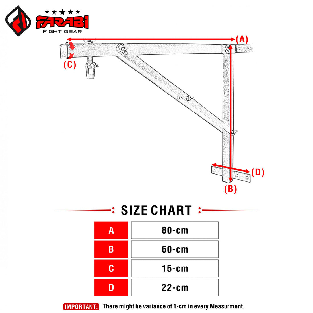 Punching Bag Wall Bracket Stand Heavy Duty Hanging Size Gold Black Silver Farabi Sports
