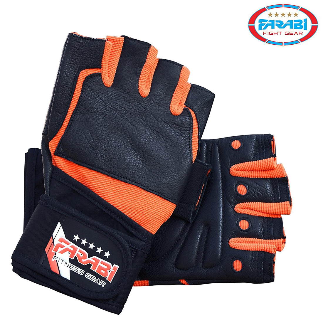 Farabi Real Leather Training Gym Fitness Bar Body Building Fitness Gloves Farabi Sports