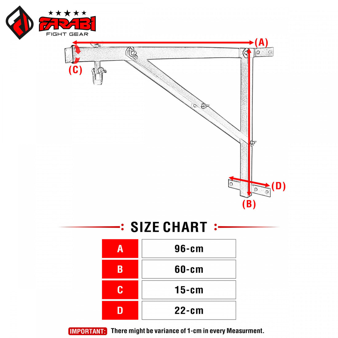 Punching Bag Wall Bracket Stand Heavy Duty Hanging Size Gold Black Silver Farabi Sports